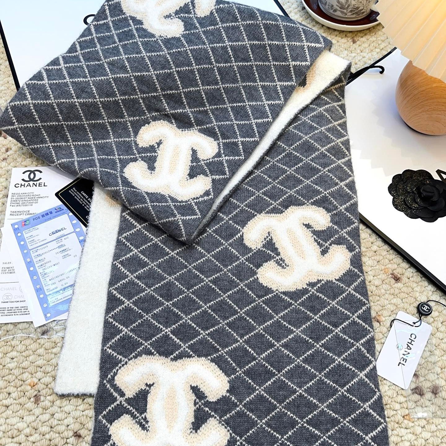 CC 25 Scarf 190cm Dark Blue Wool 968581