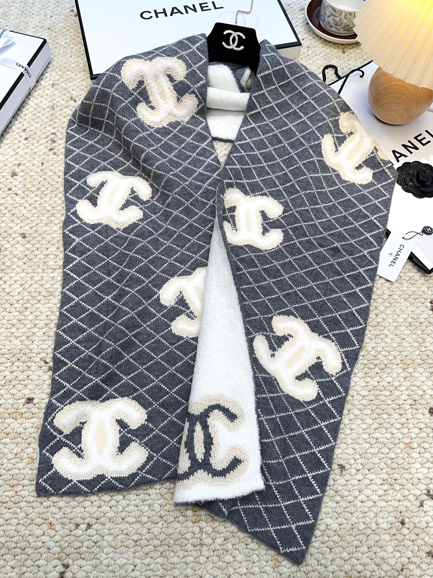 CC 25 Scarf 190cm Dark Blue Wool 968581