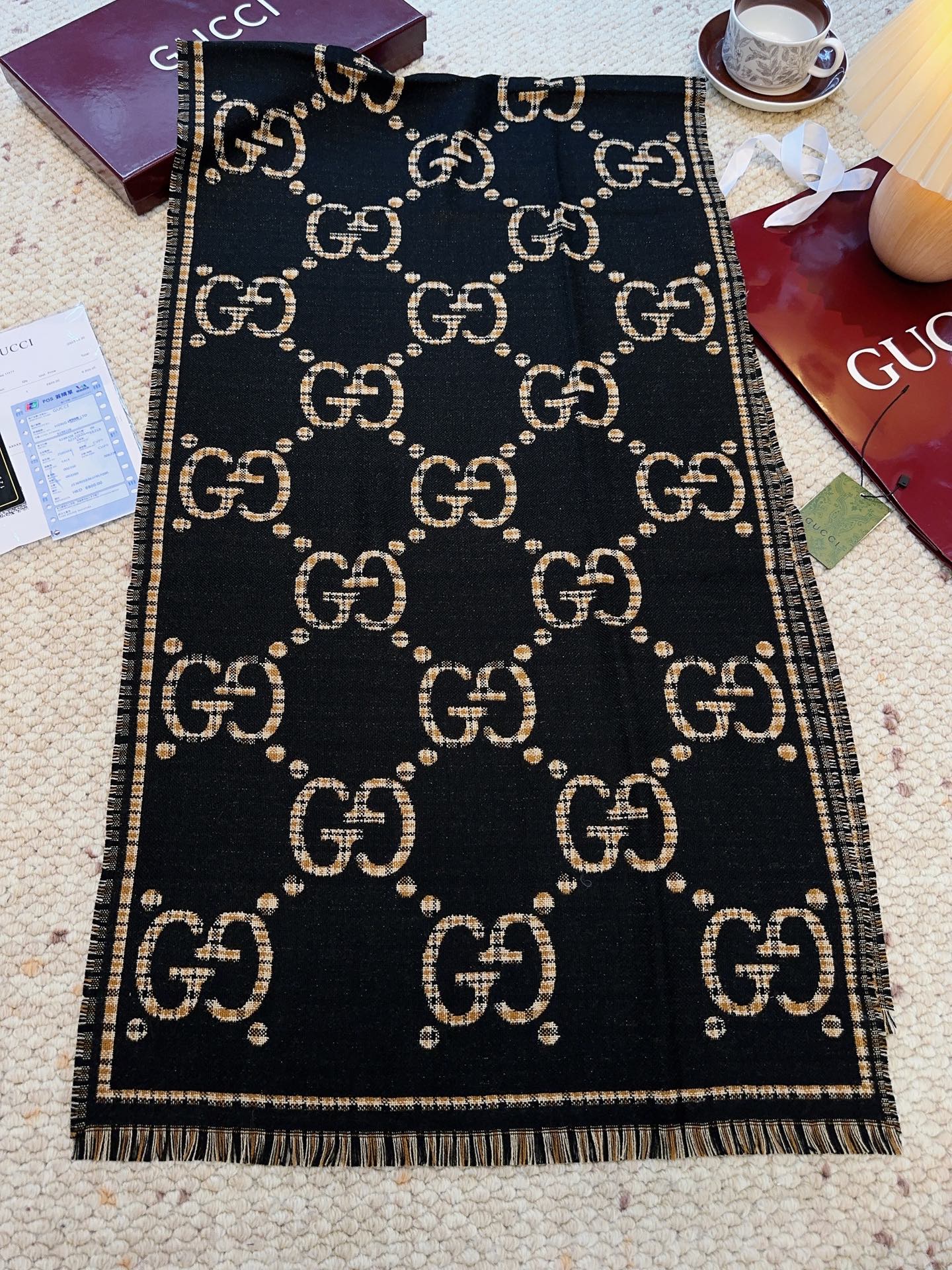GG Classic 180CM Black Beige Wool 287938