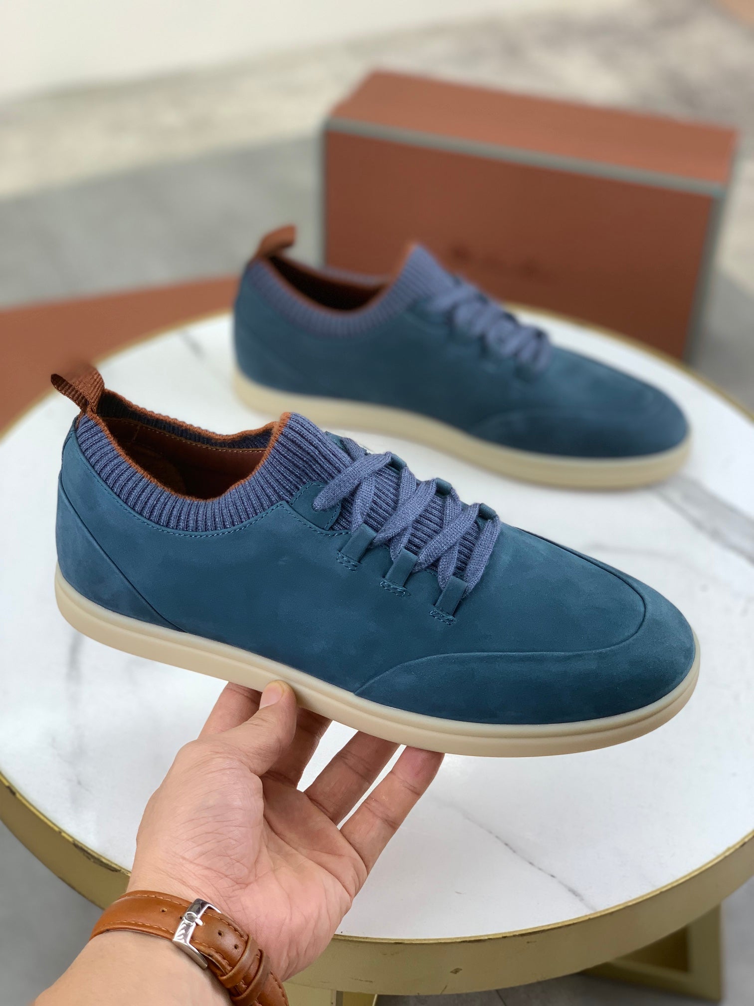 LP SOHO WALK TRAINERS IN SAPPHIRE SUEDE