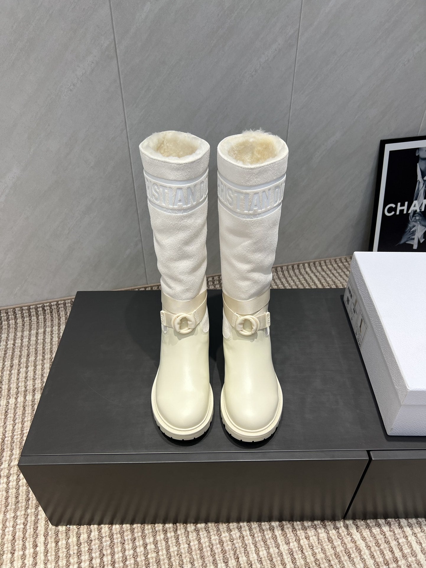 Dior 2025 Boot White Suede Cowhide Fur 502074