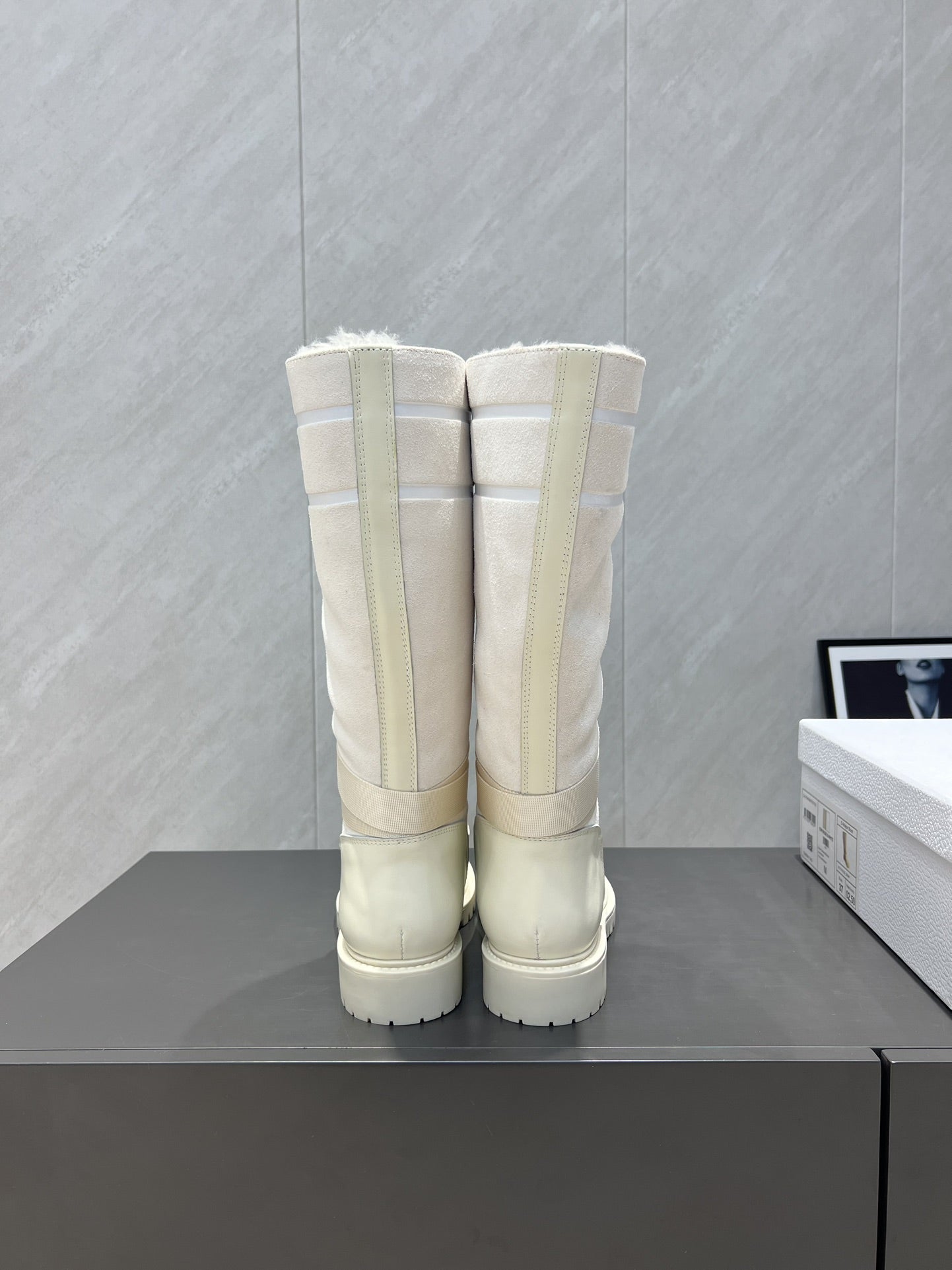 Dior 2025 Boot White Suede Cowhide Fur 502074