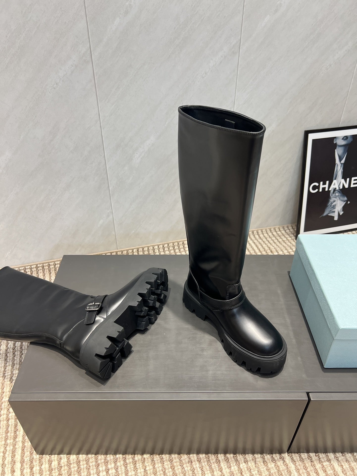 Prada 25 Boot Black Cowhide 501667