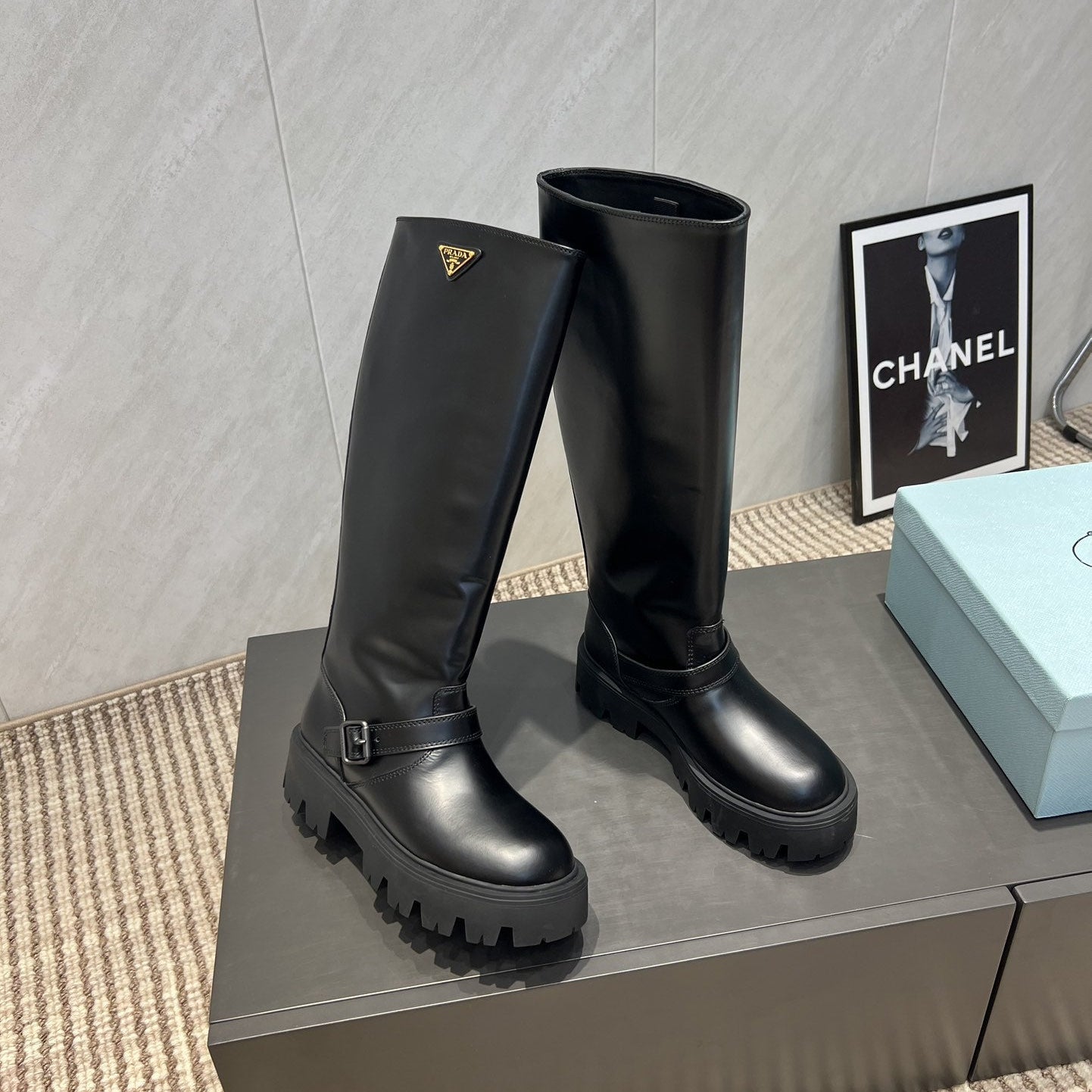 Prada 25 Boot Black Cowhide 501667