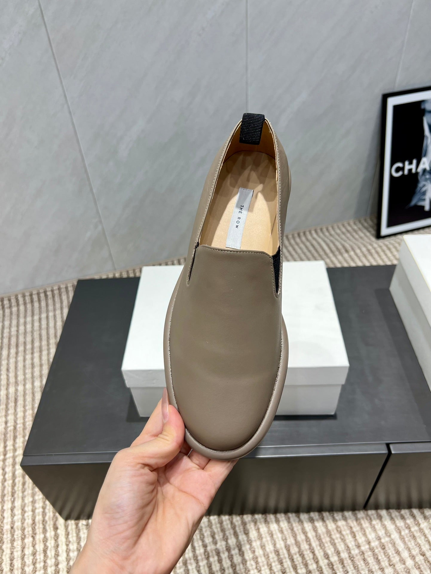 The Row 2025 Loafer Taupe Cowhide 540486