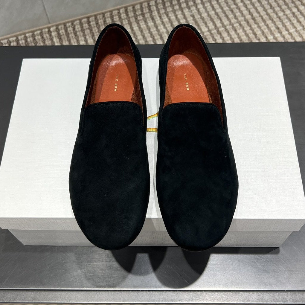 The Row 2025 Tipi Loafer Black Suede 540518