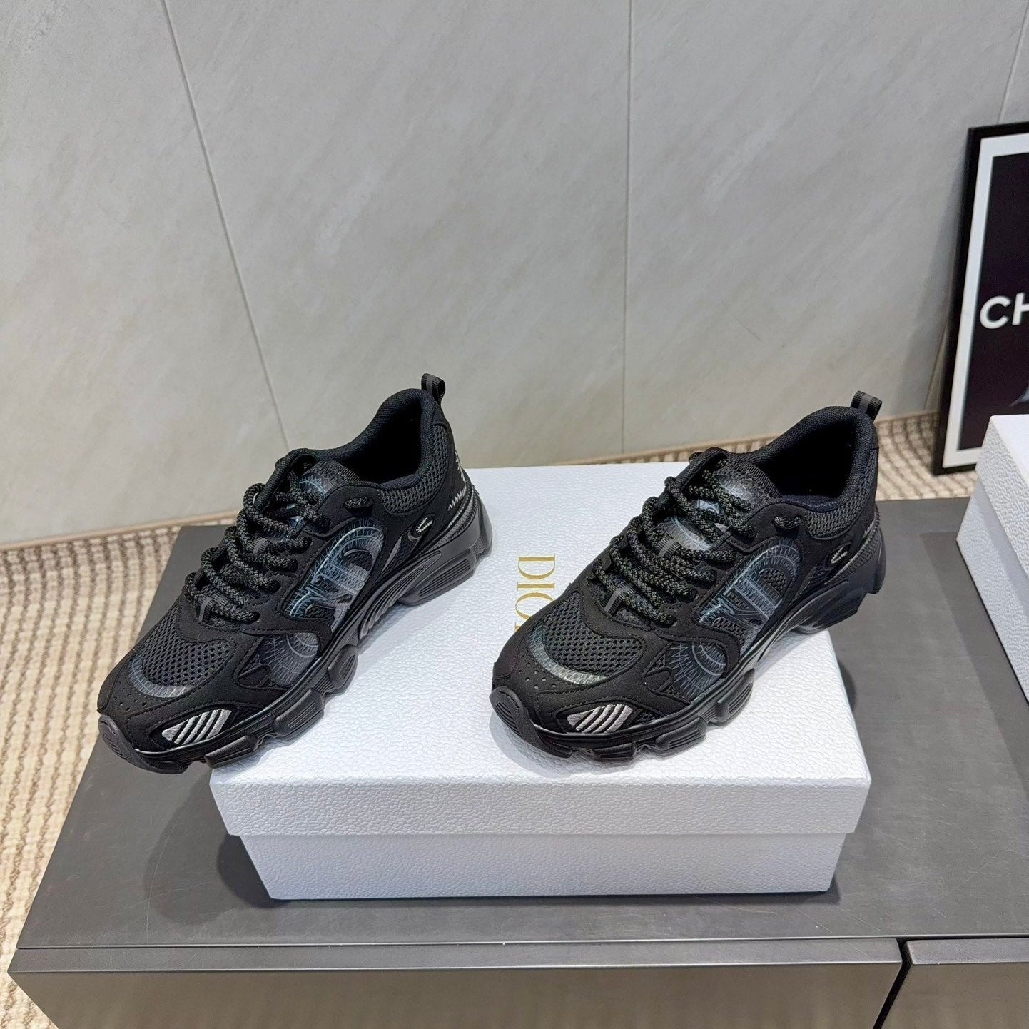 CD platform casual sneaker black suede mesh 539673