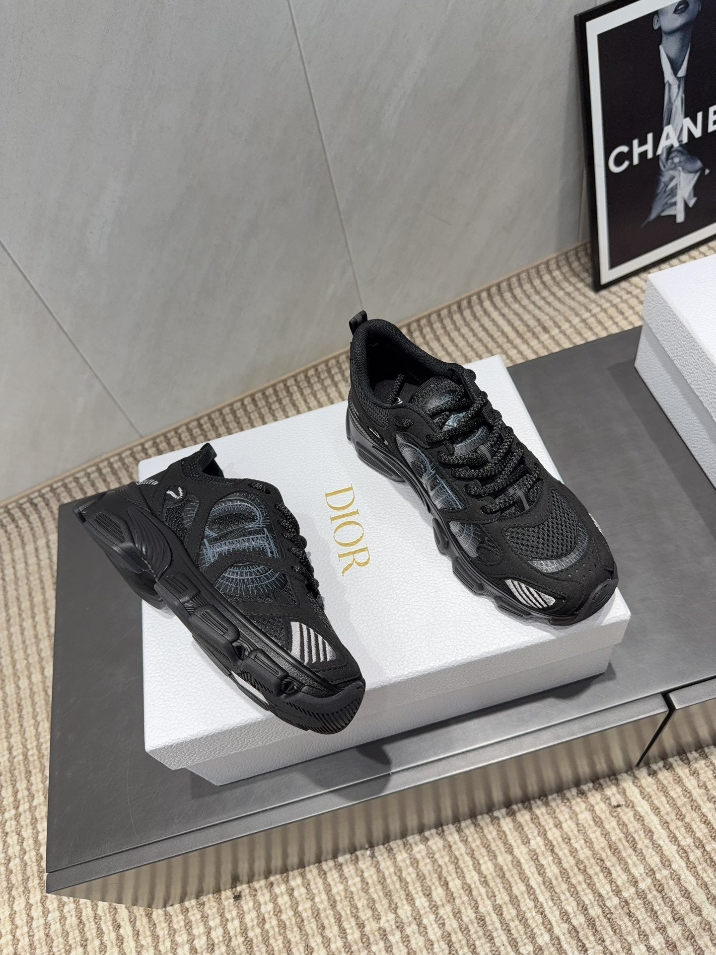 CD platform casual sneaker black suede mesh 539673