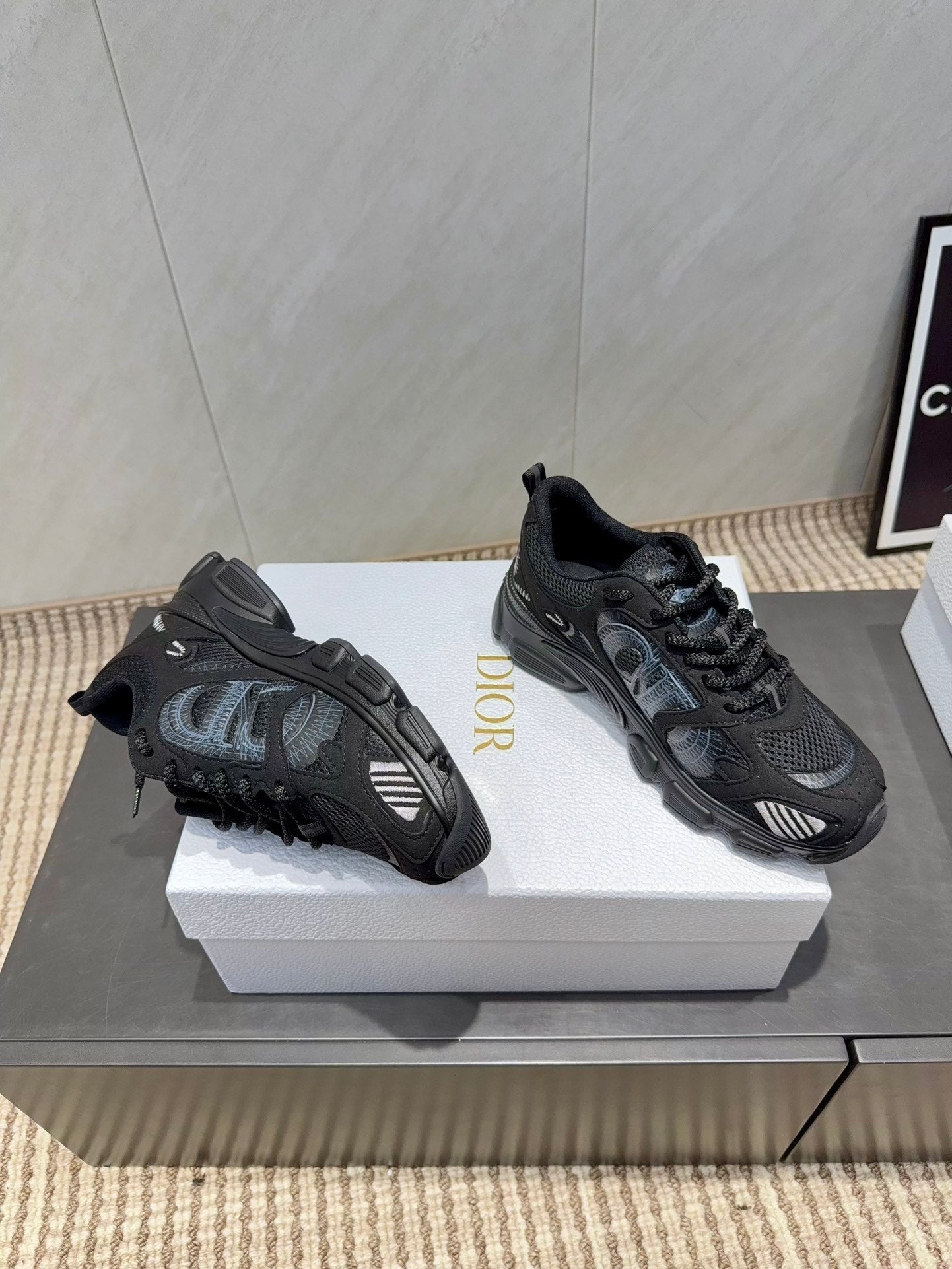 CD platform casual sneaker black suede mesh 539673