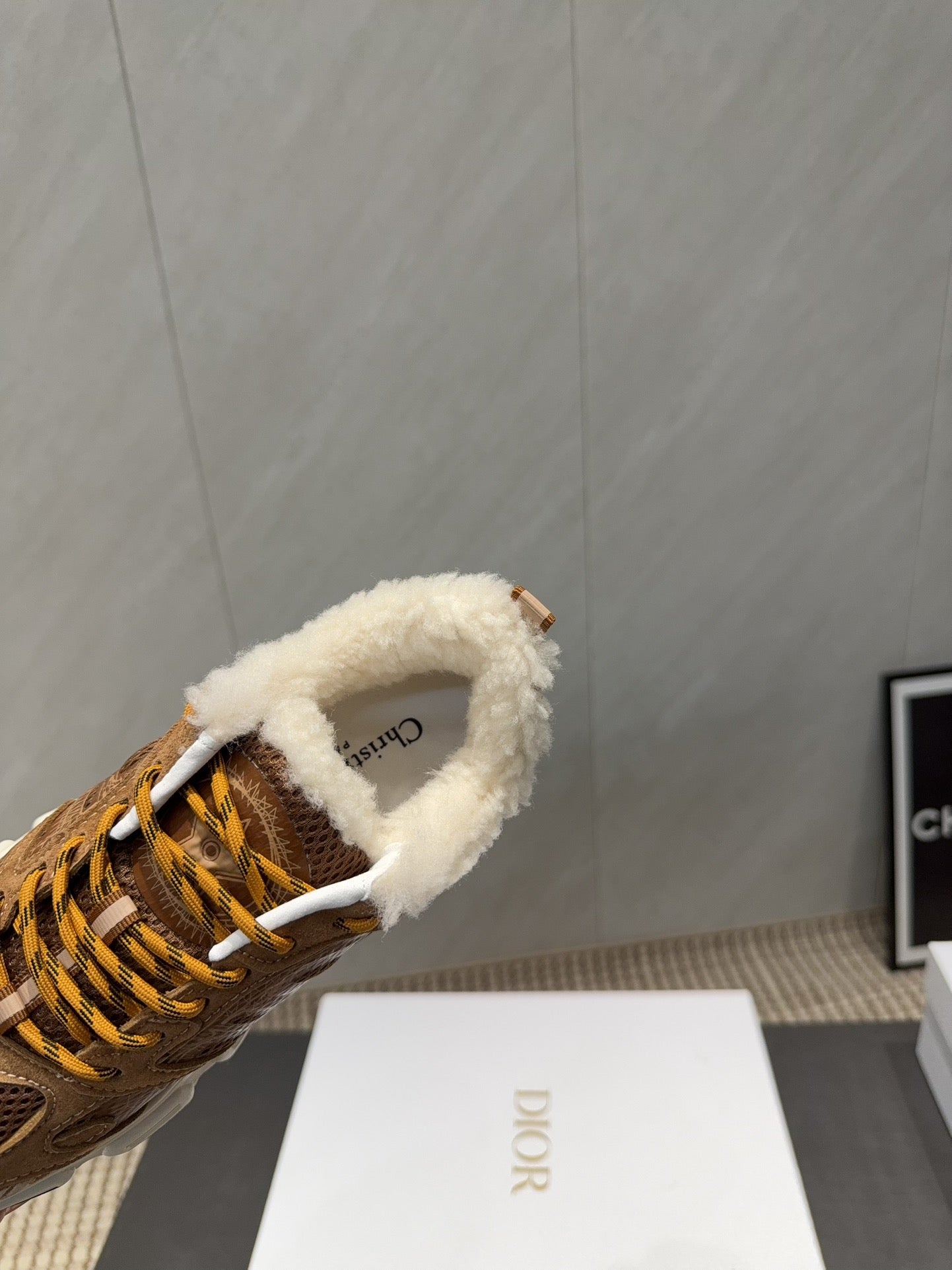 CD platform casual sneaker brown wool suede mesh 539677