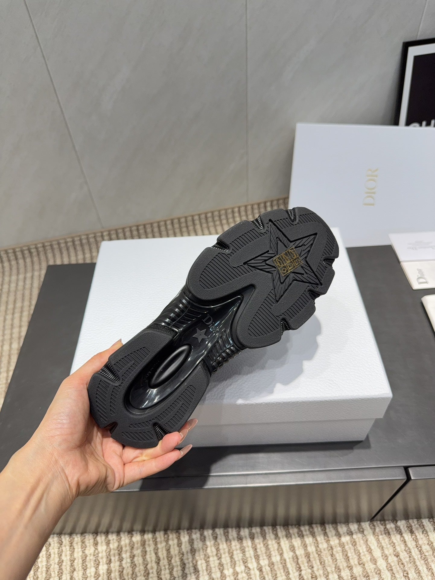 CD platform casual sneaker black wool suede mesh 539678