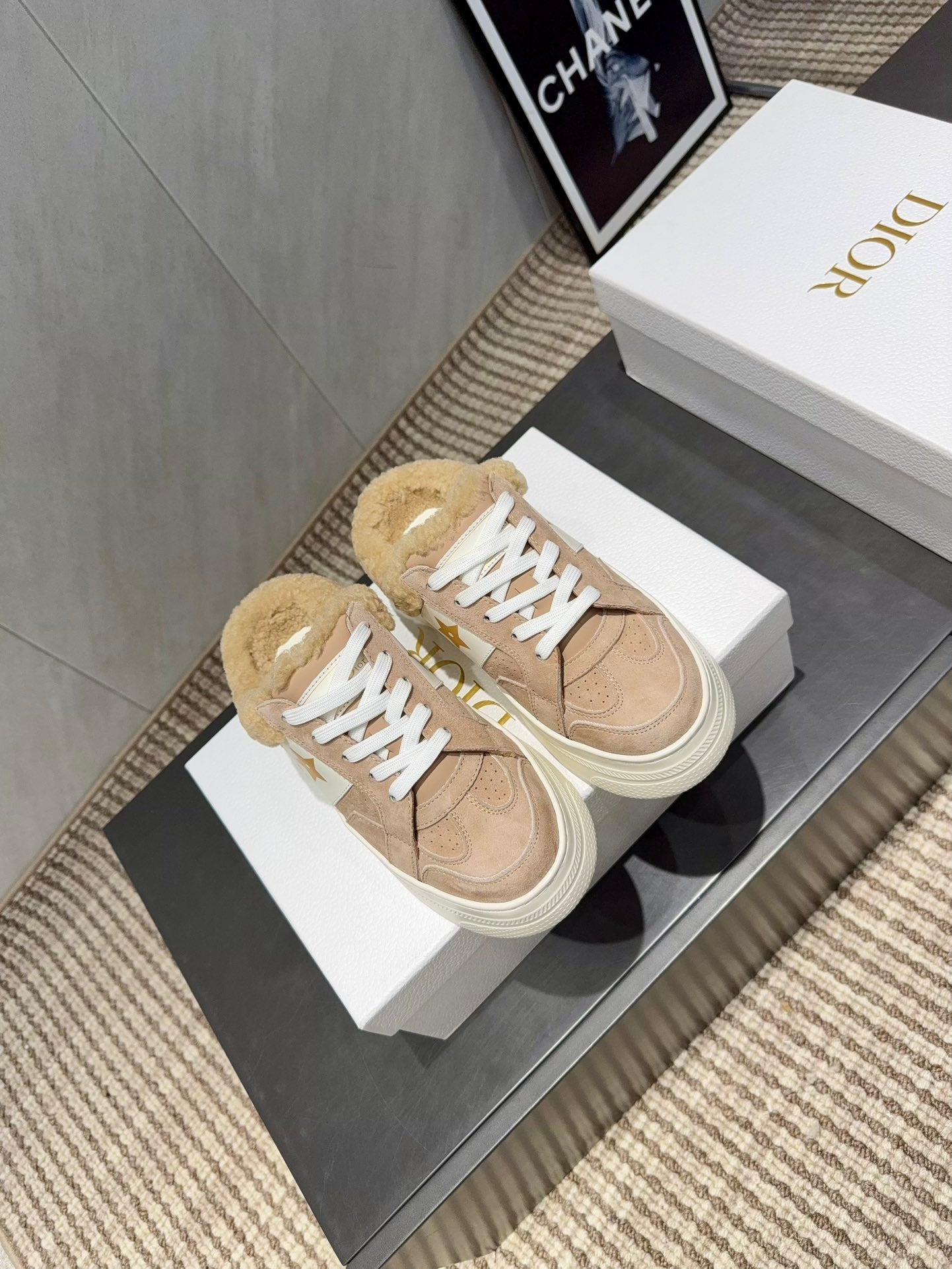 CD Star sneakers pink beige cowhide wool 539689