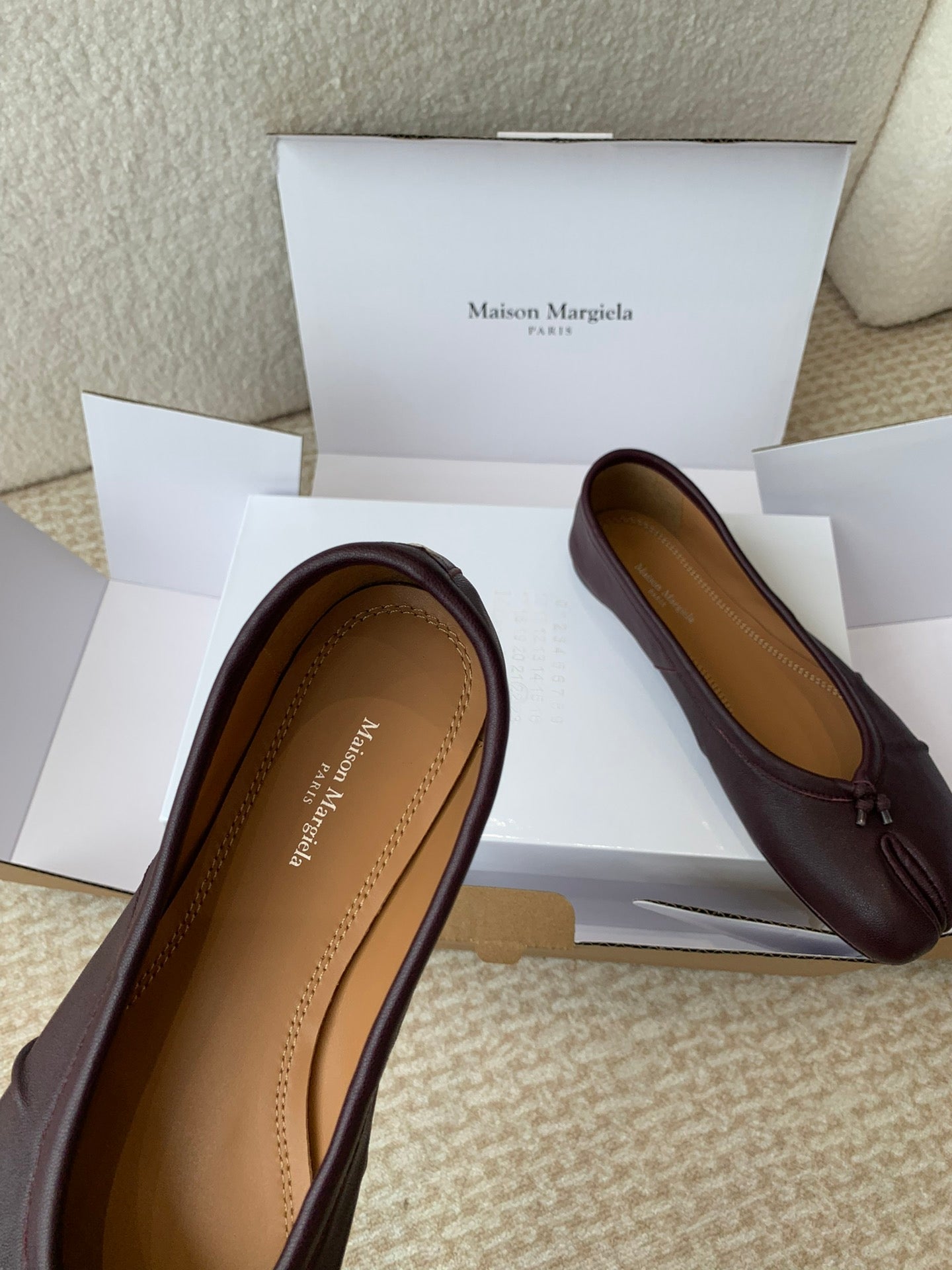 SL TABI BALLERINA FLAT WINE LAMBSKIN