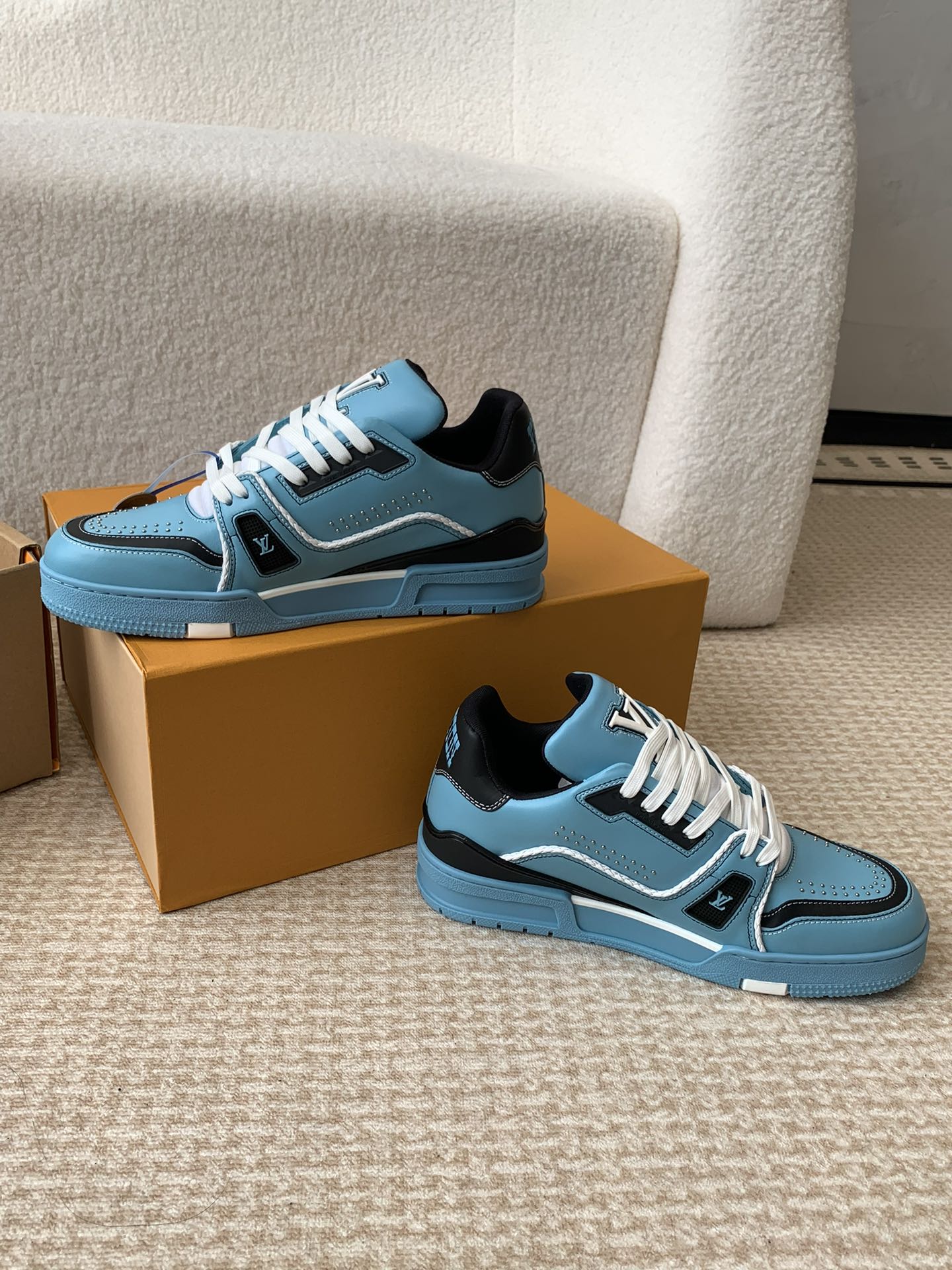 LV Trainer Sneaker Blue Cowhide