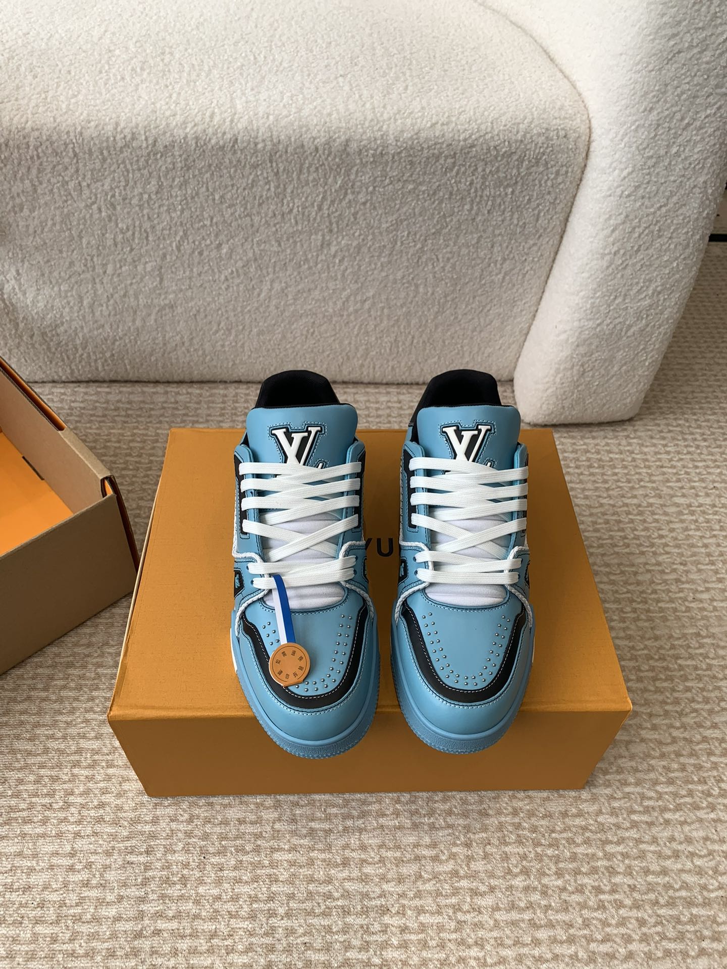LV Trainer Sneaker Blue Cowhide