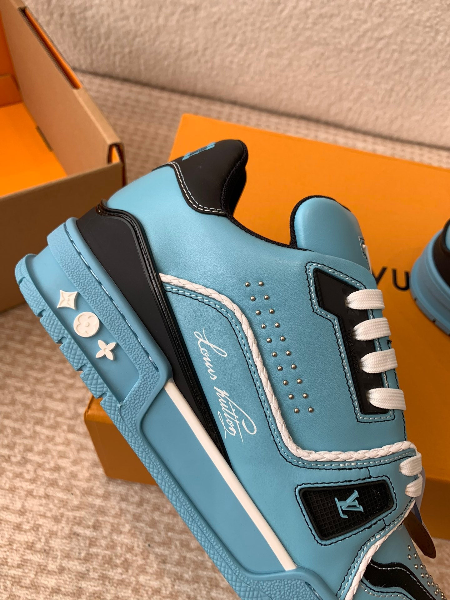 LV Trainer Sneaker Blue Cowhide