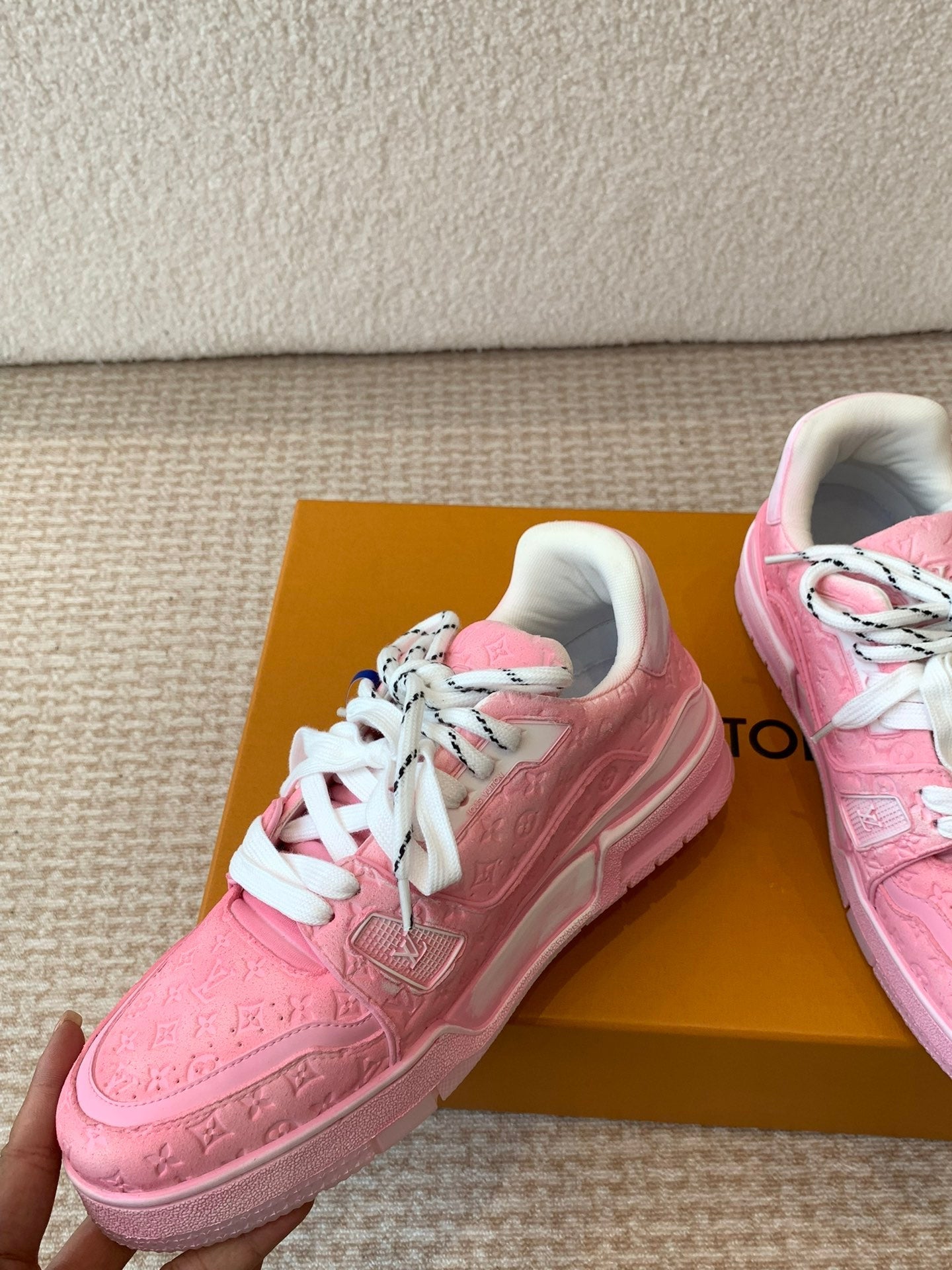 LV Trainer Sneaker 30mm Pink Cowhide
