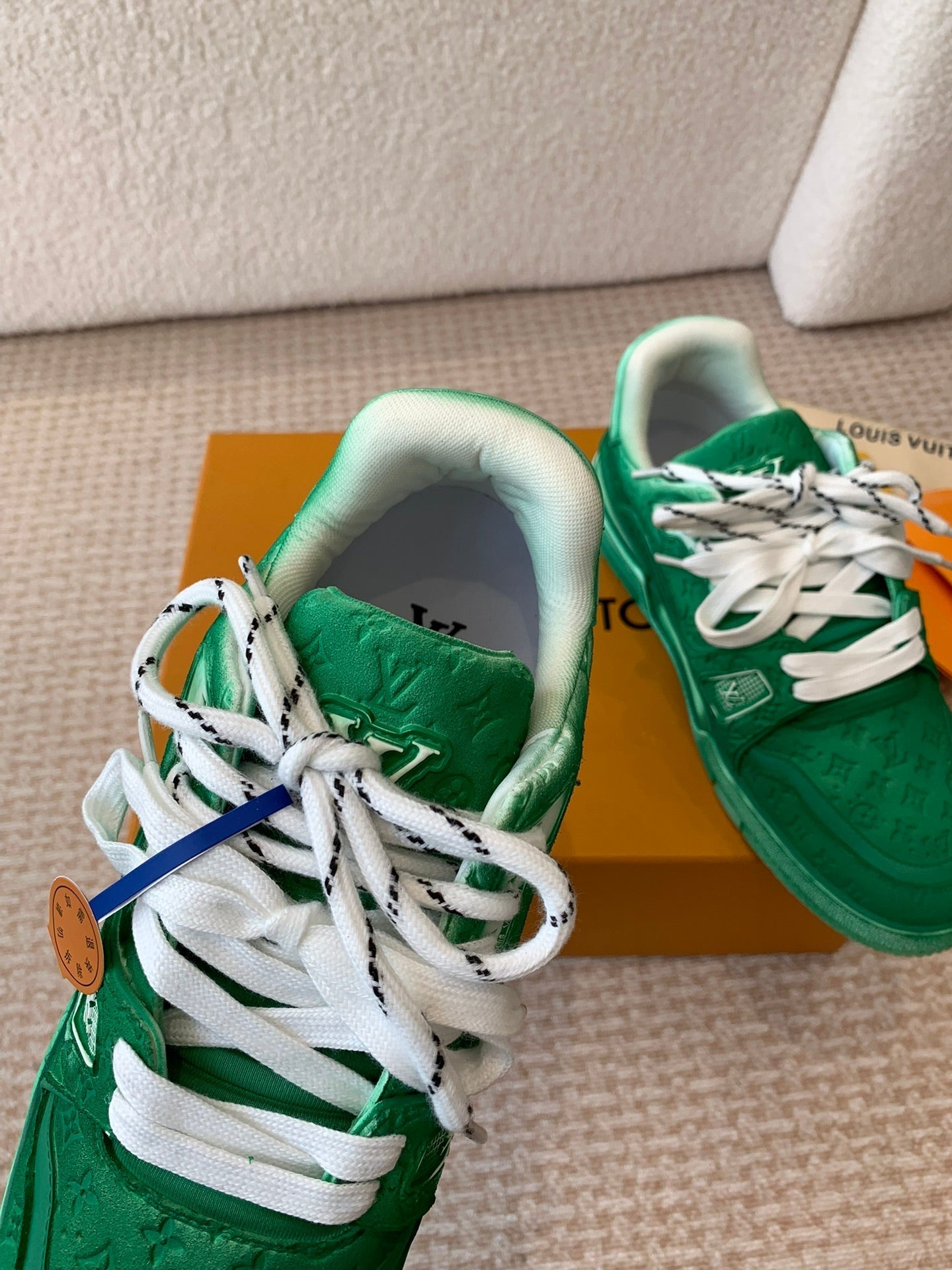 LV Trainer Sneaker 30mm Green Cowhide