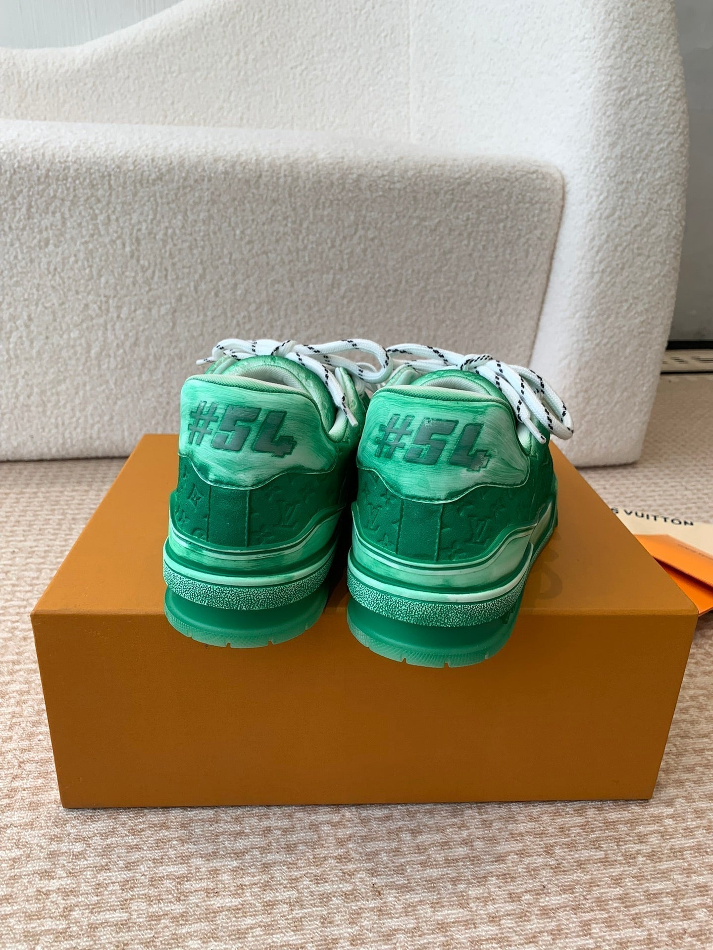 LV Trainer Sneaker 30mm Green Cowhide