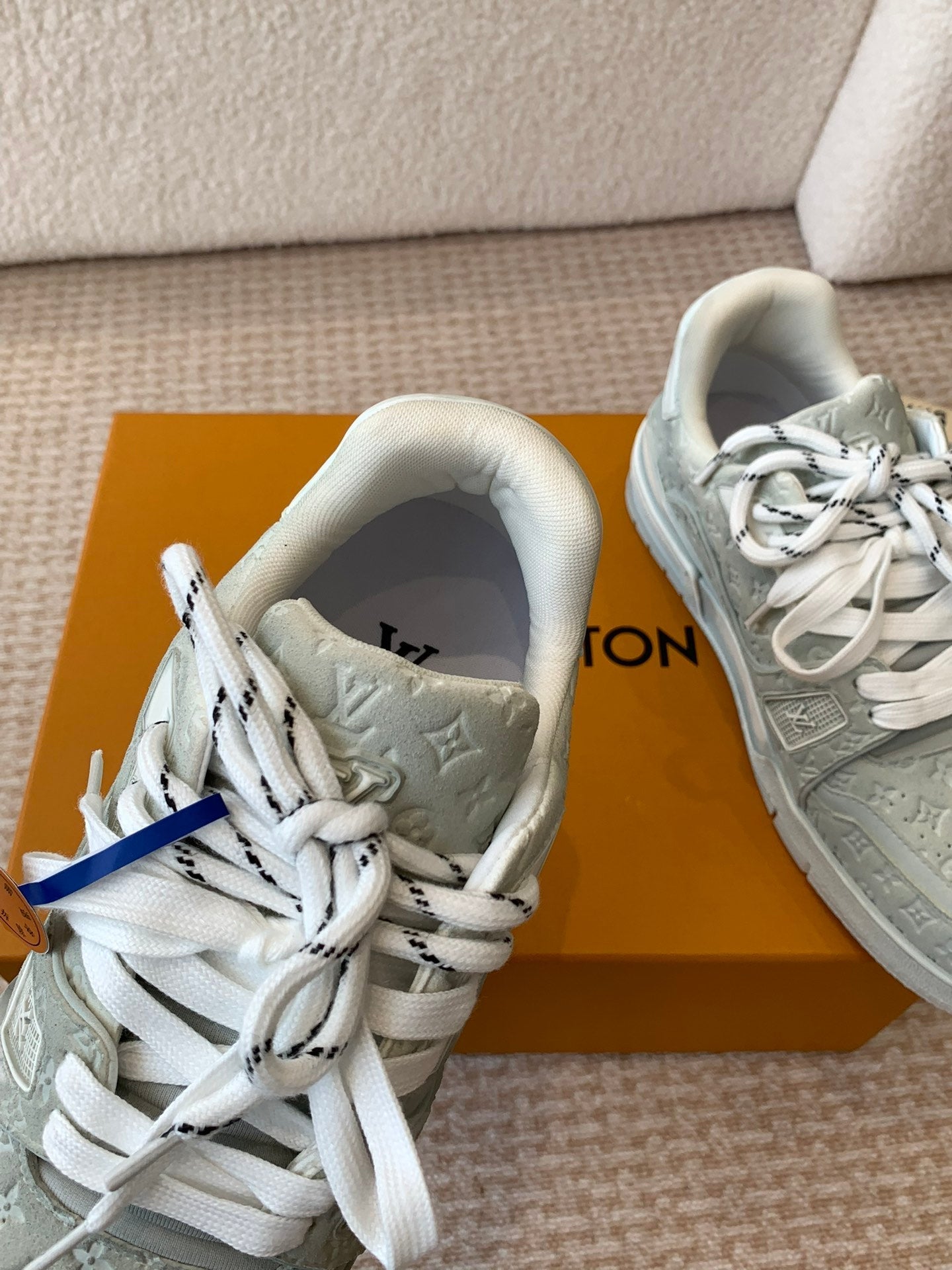 LV Trainer Sneaker 30mm Blue Gray Cowhide