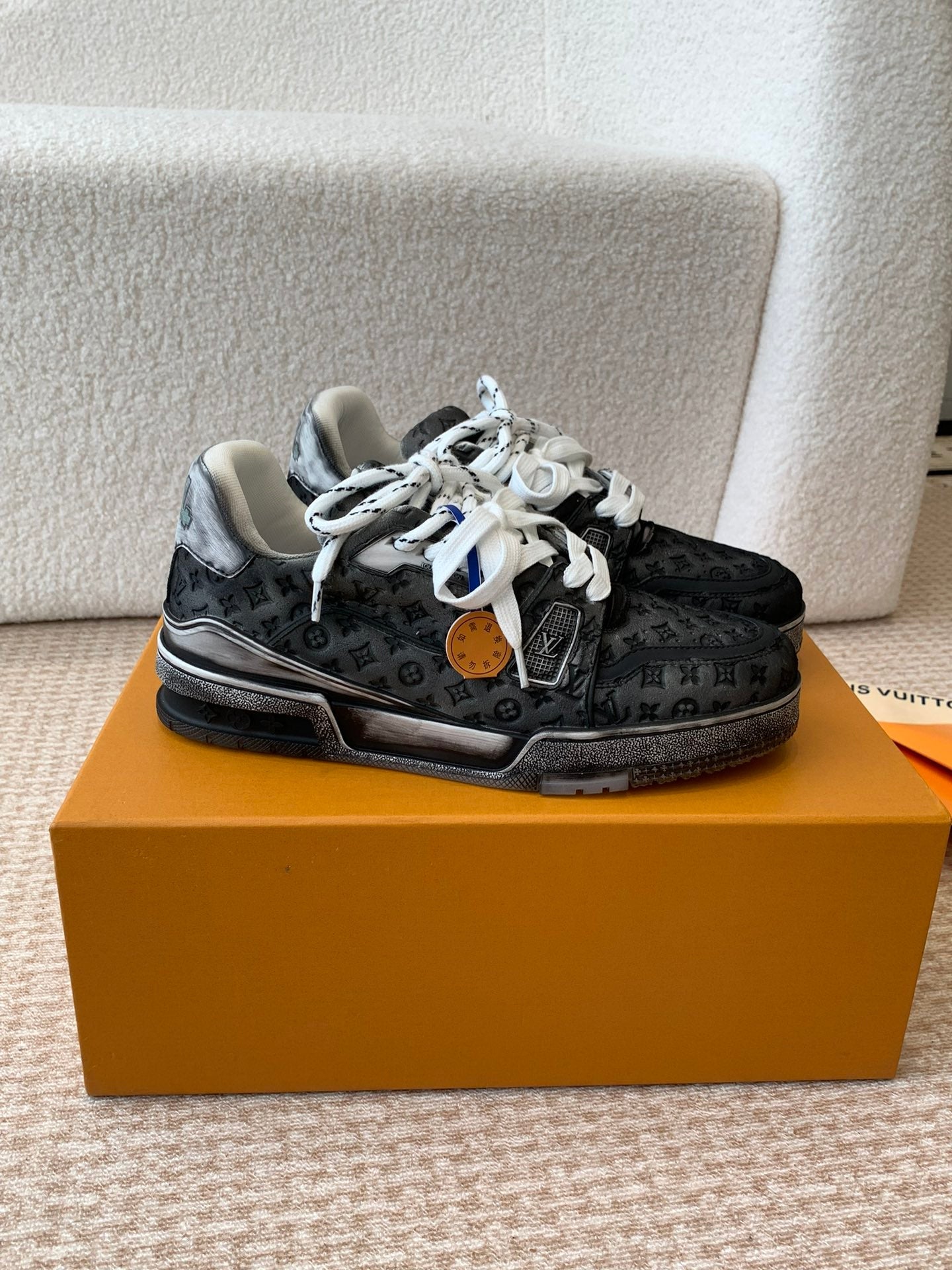 LV Trainer Sneaker 30mm Black Cowhide