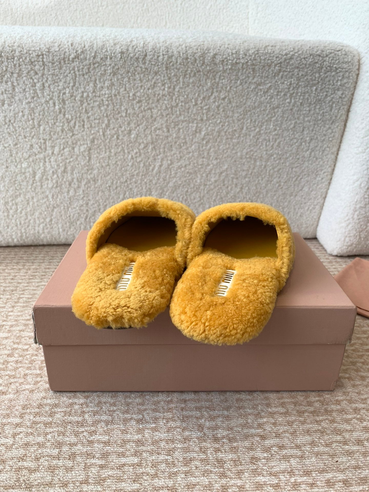Miu Slippers Dark Yellow Wool