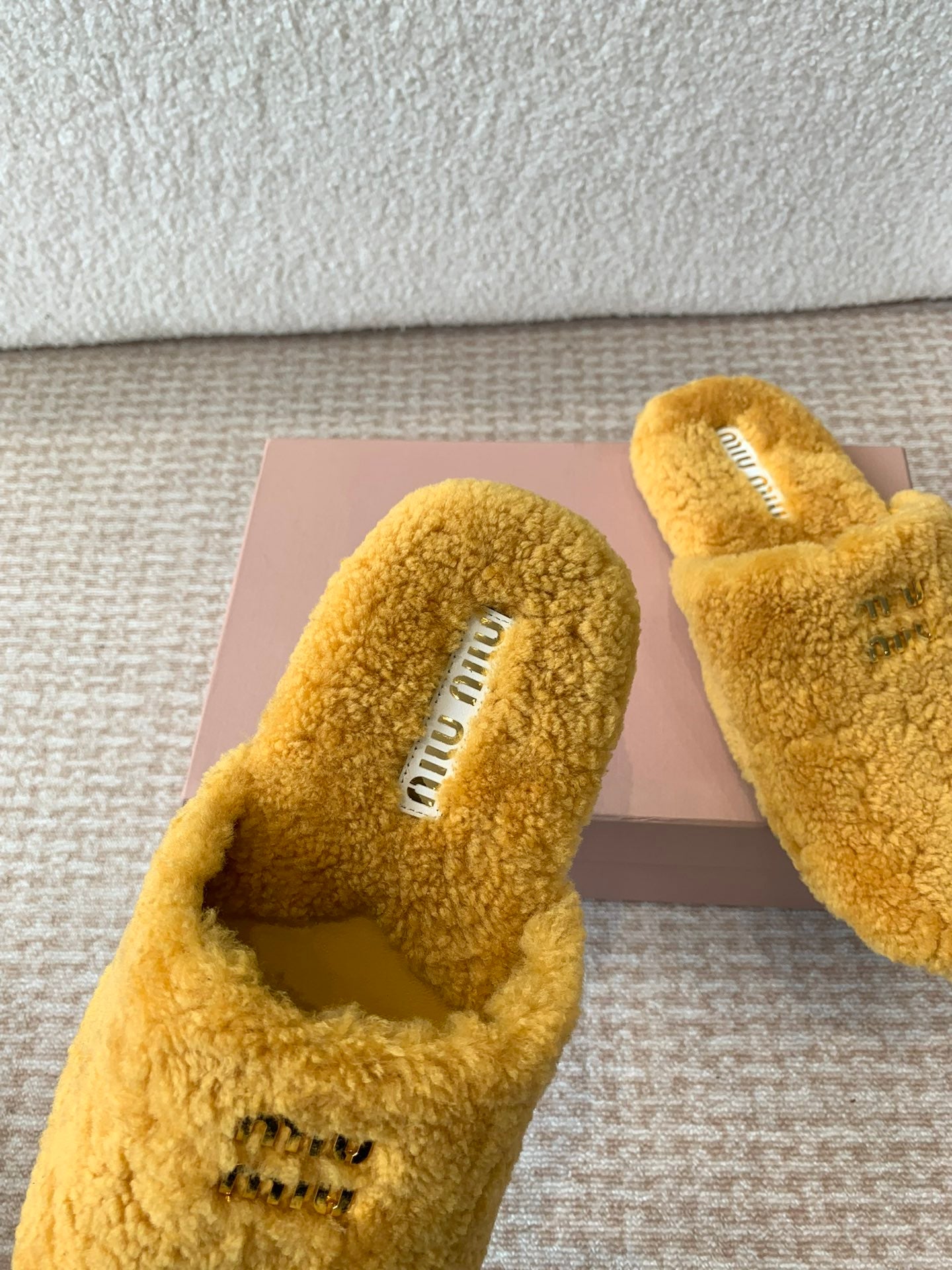 Miu Slippers Dark Yellow Wool