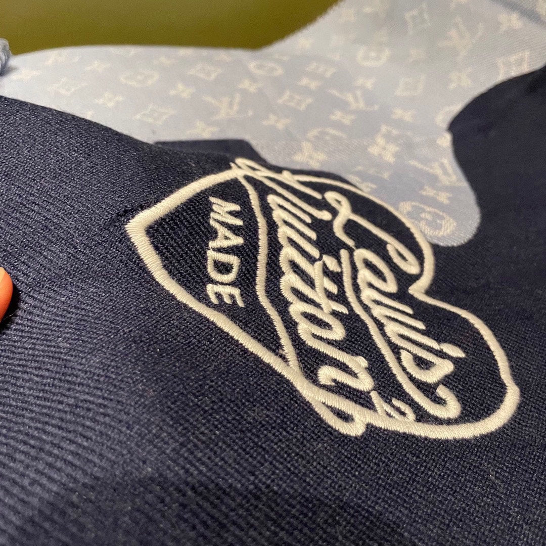 MONOGRAM DRIP 200 CM IN NAVY BLUE WOOL 391068