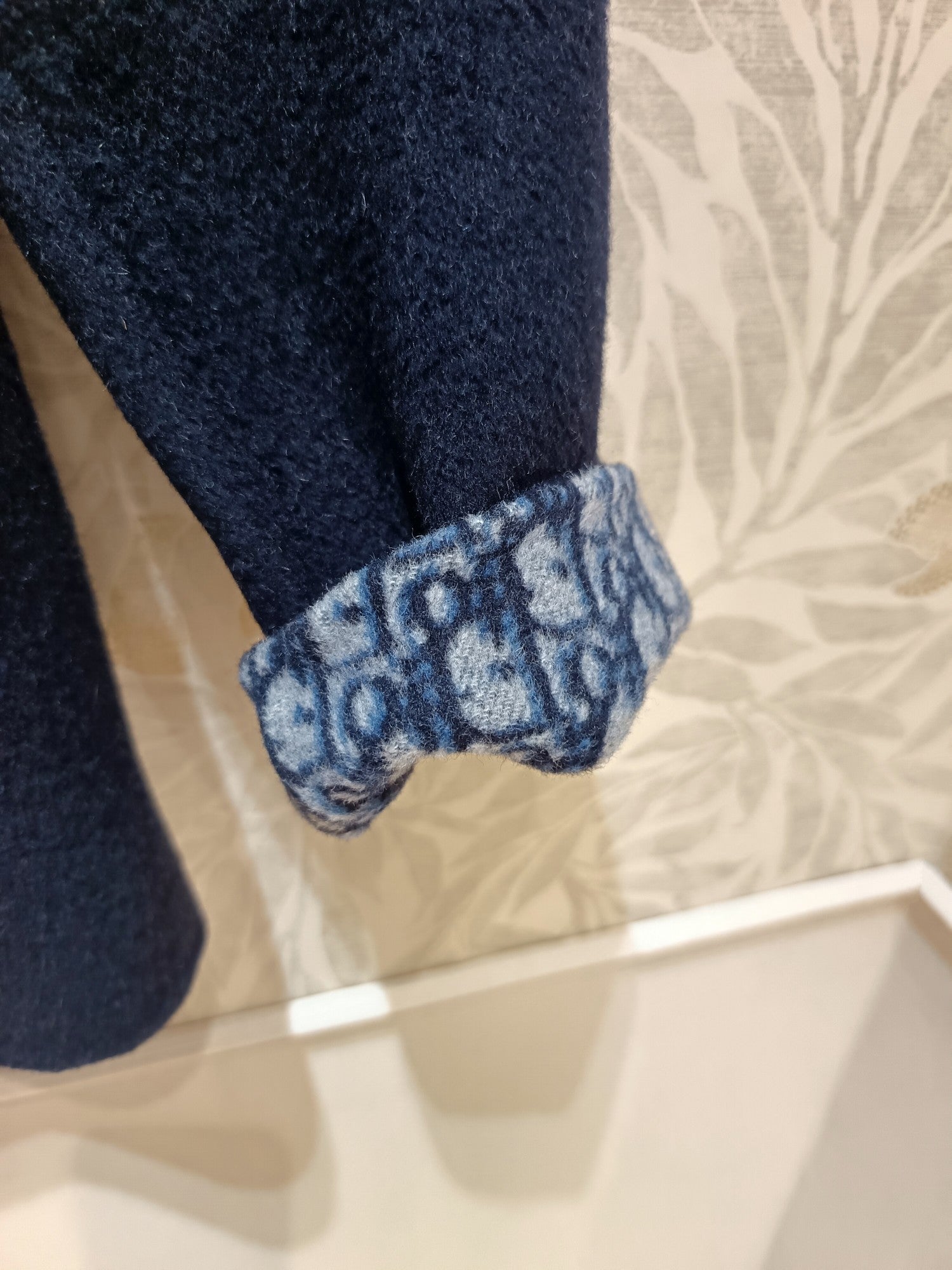 CD Coat Navy Blue Wool Silk