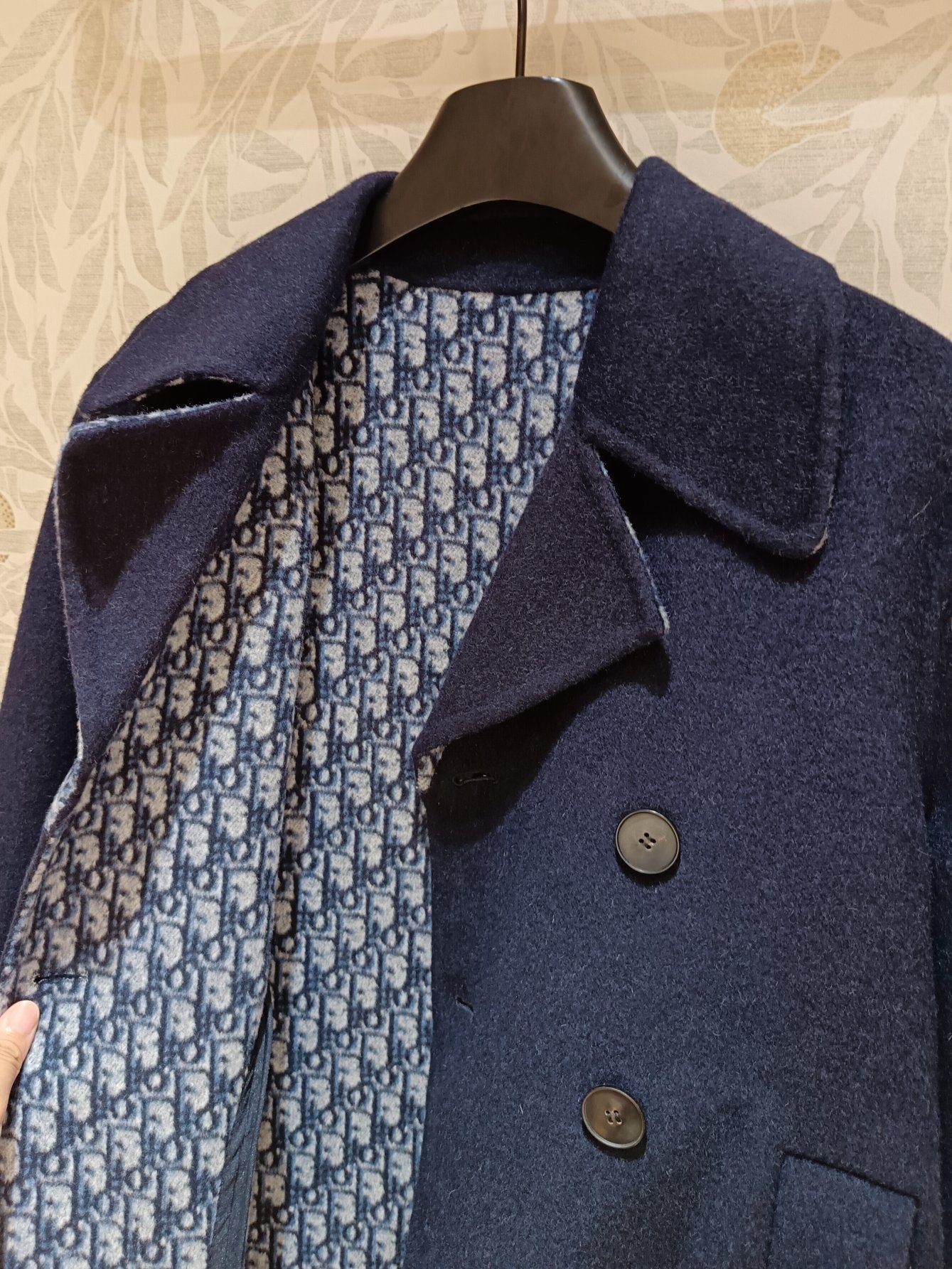 CD Coat Navy Blue Wool Silk