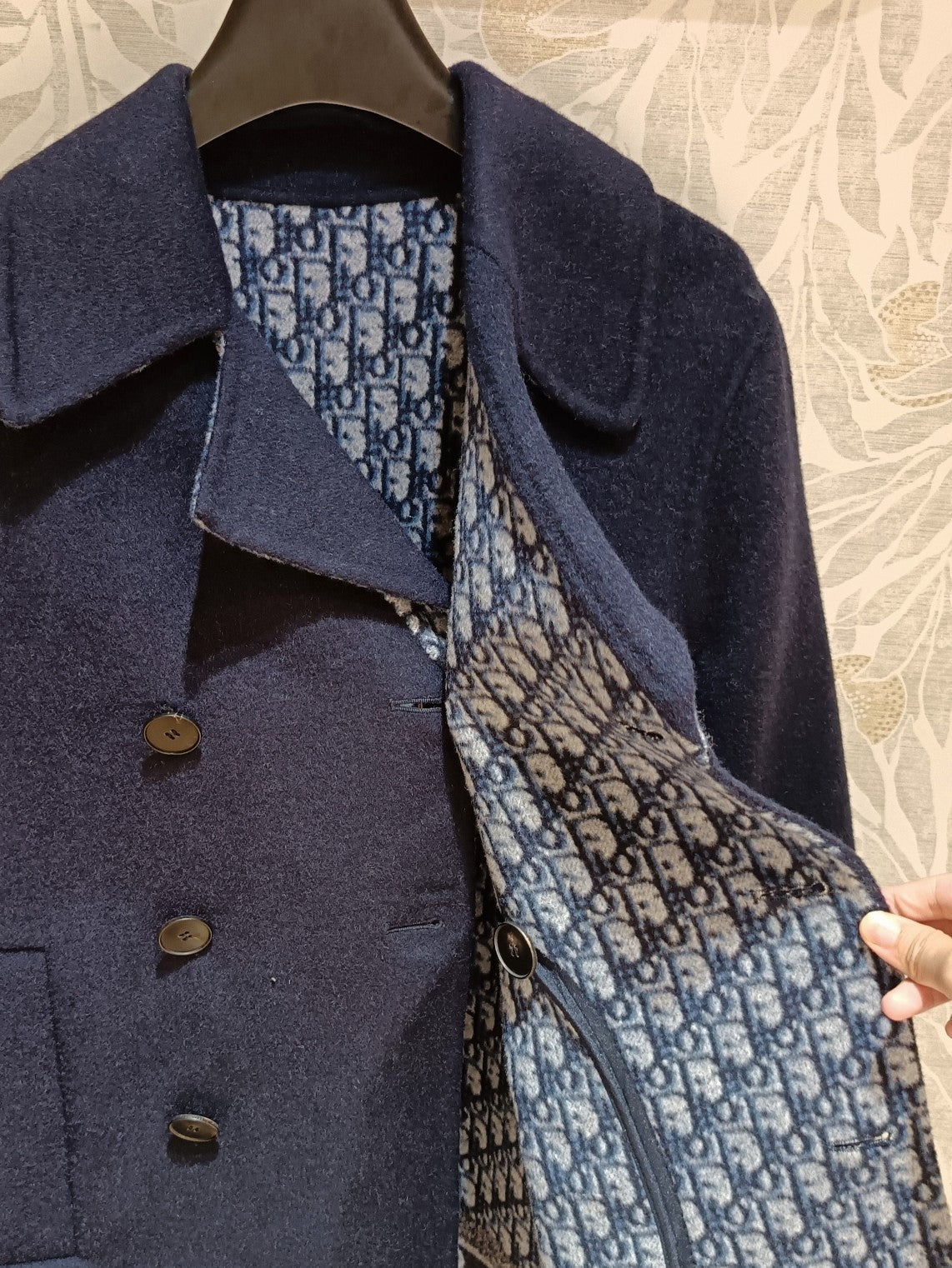 CD Coat Navy Blue Wool Silk