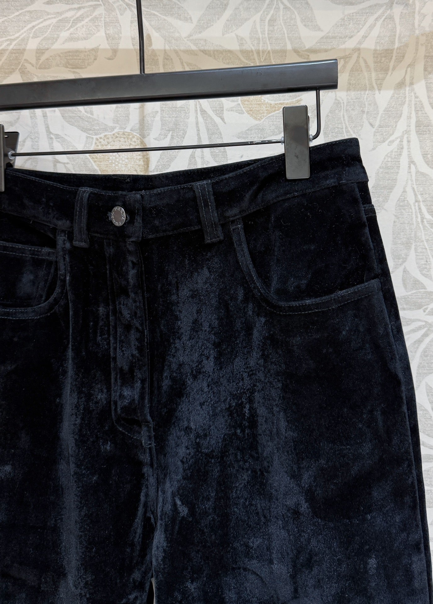 Prada Cropped Pants Black Velvet