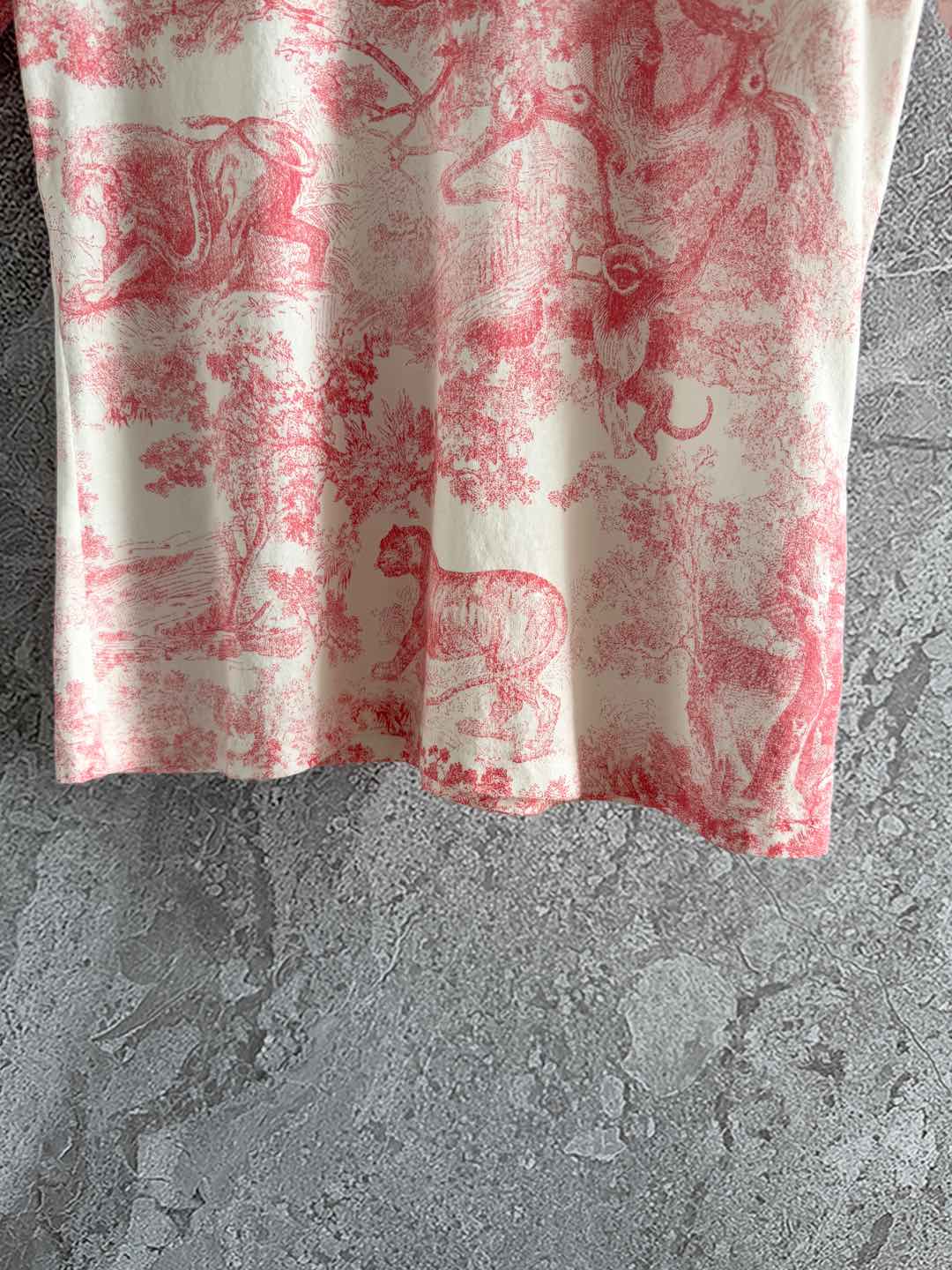 CD Animal T-shirt Pink Cotton Linen