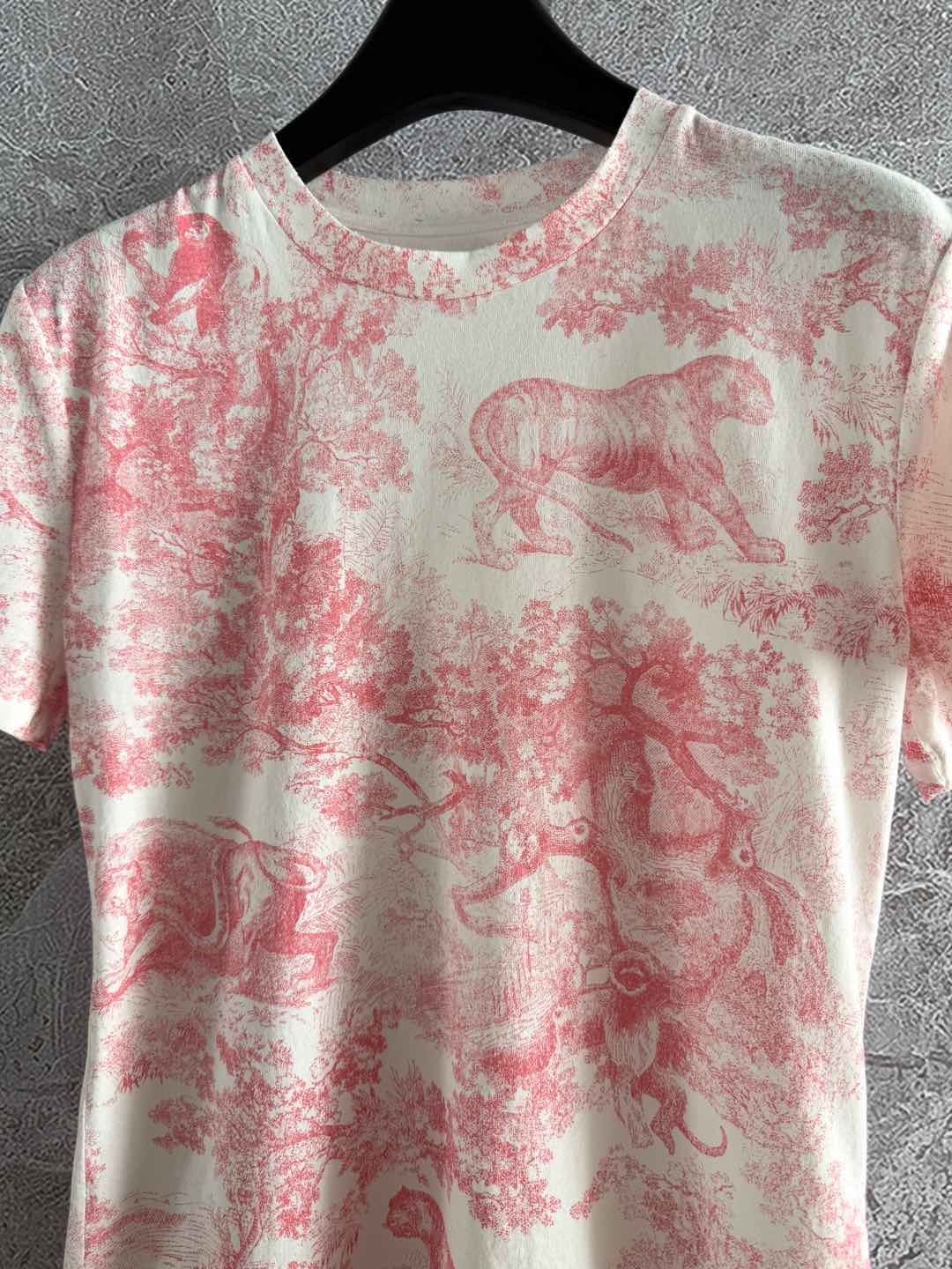 CD Animal T-shirt Pink Cotton Linen