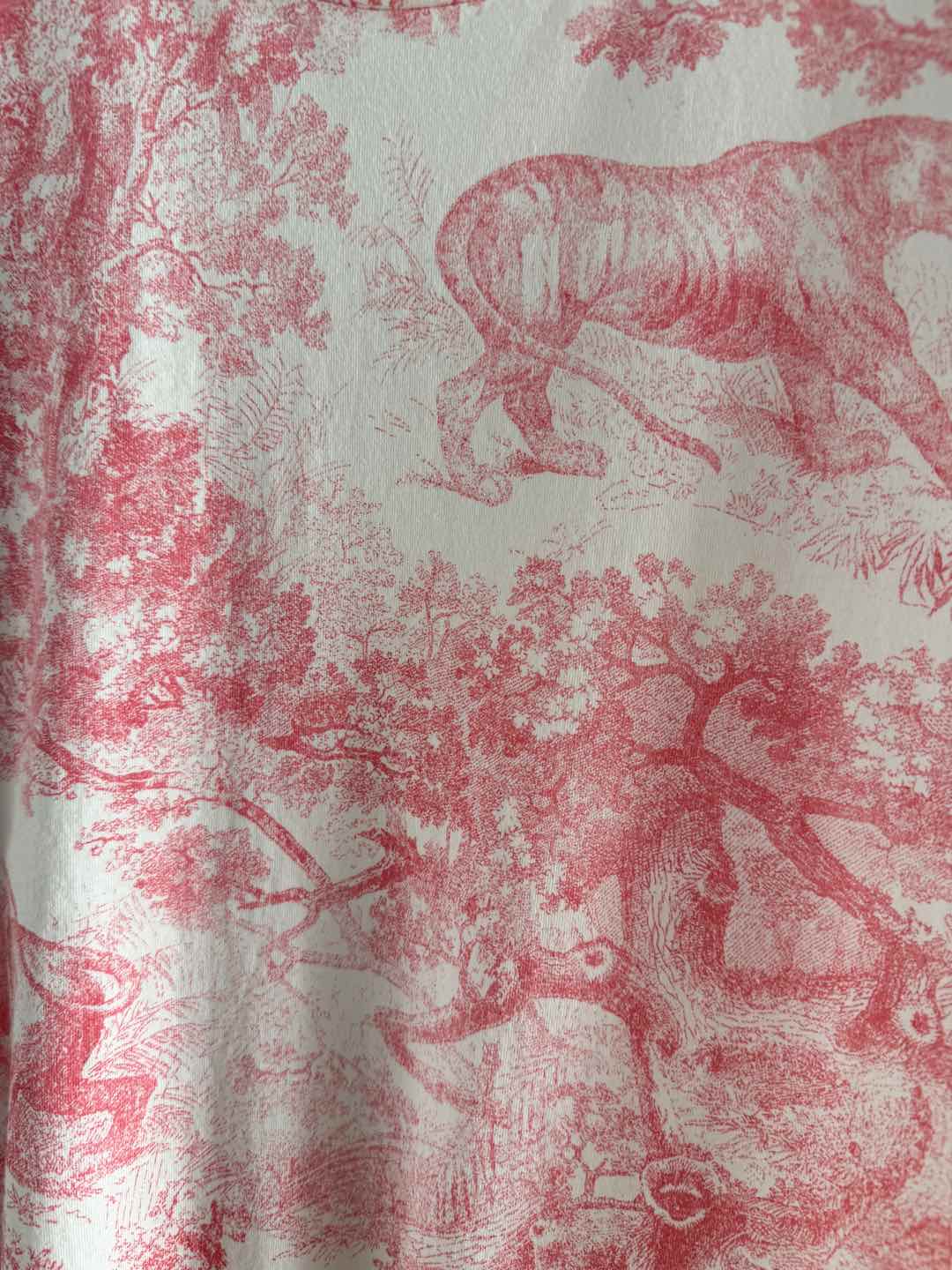 CD Animal T-shirt Pink Cotton Linen