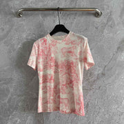 CD Animal T-shirt Pink Cotton Linen