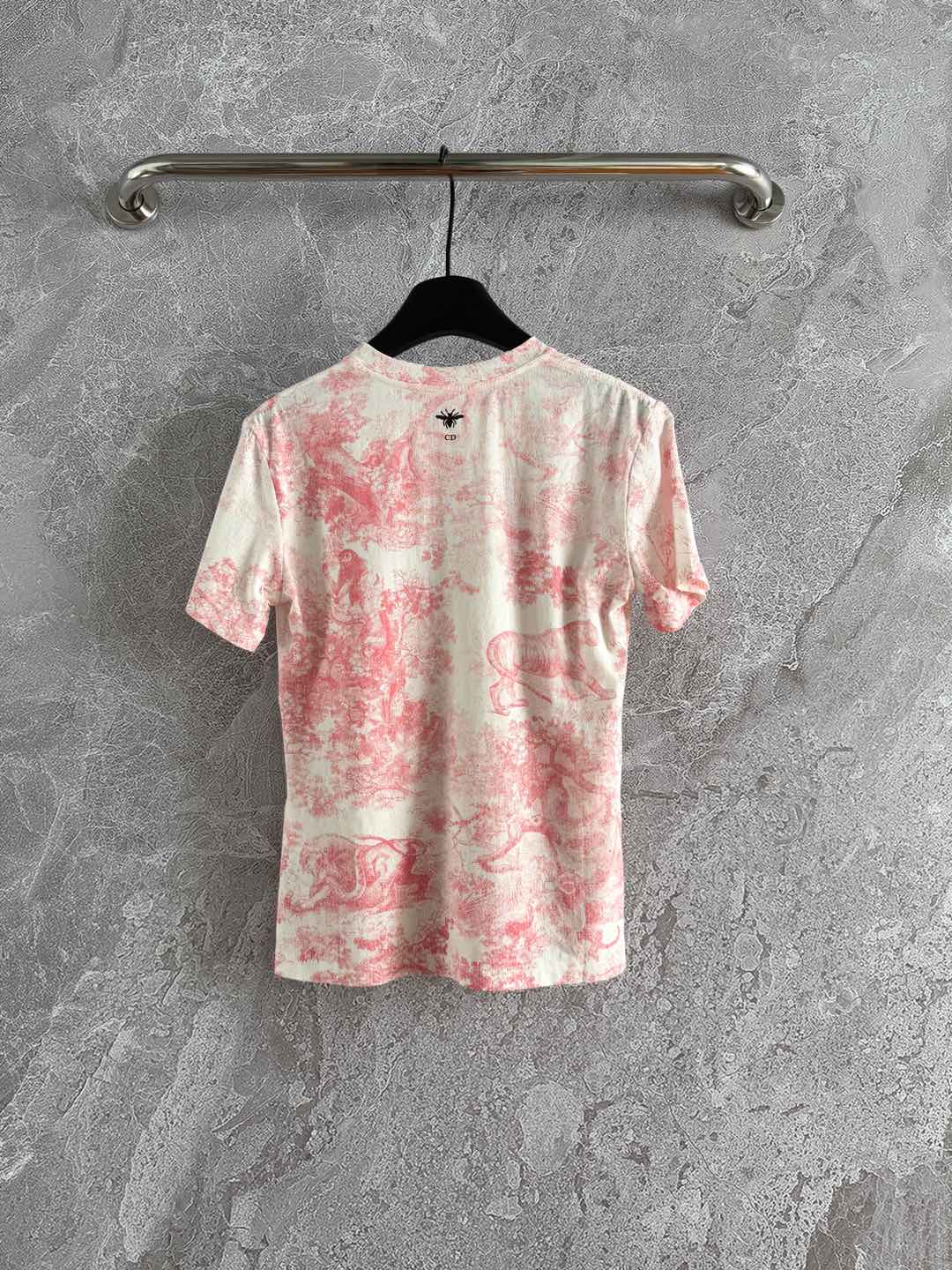 CD Animal T-shirt Pink Cotton Linen