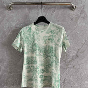 CD Animal T-shirt Green Cotton Linen