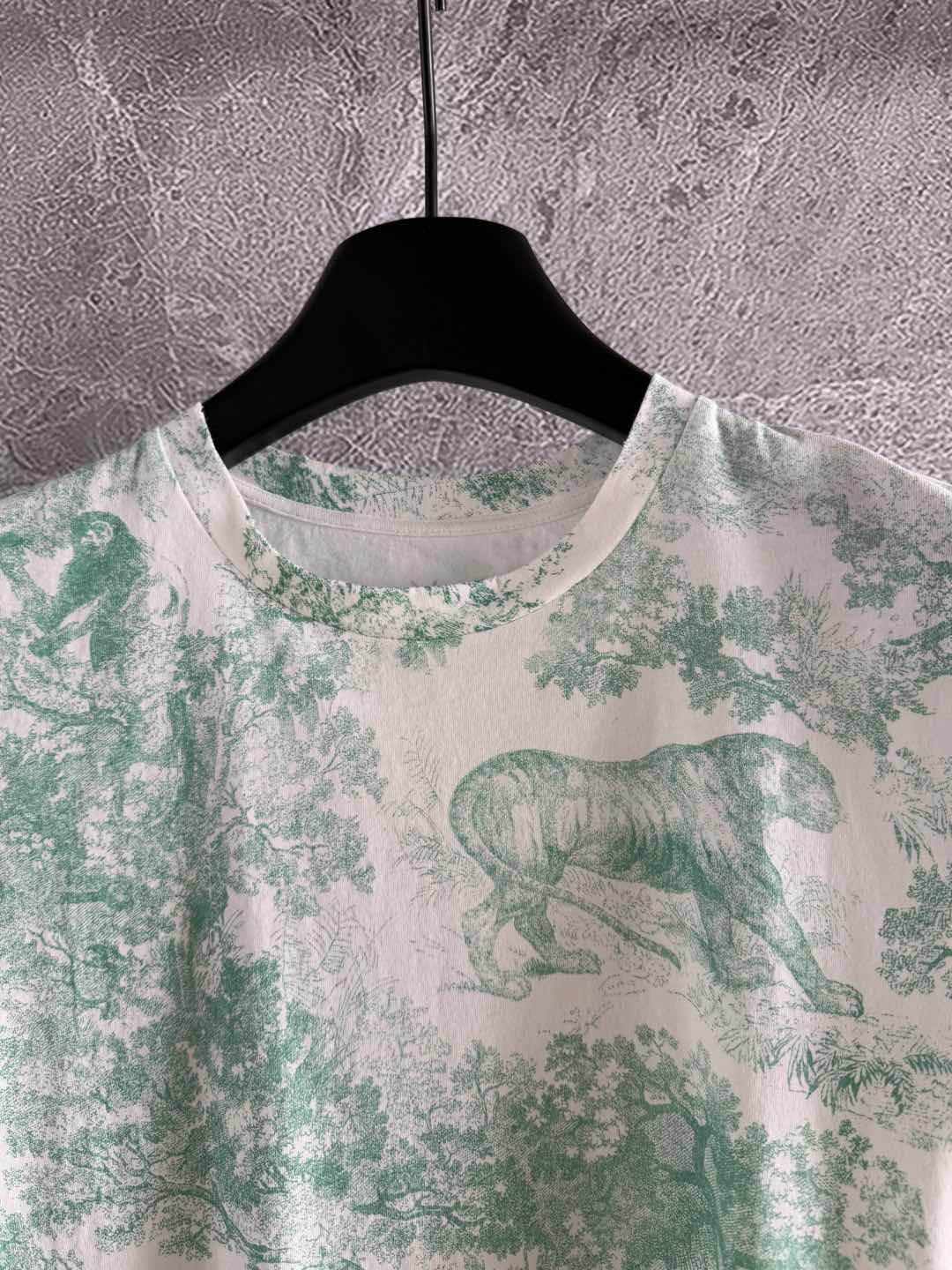CD Animal T-shirt Green Cotton Linen