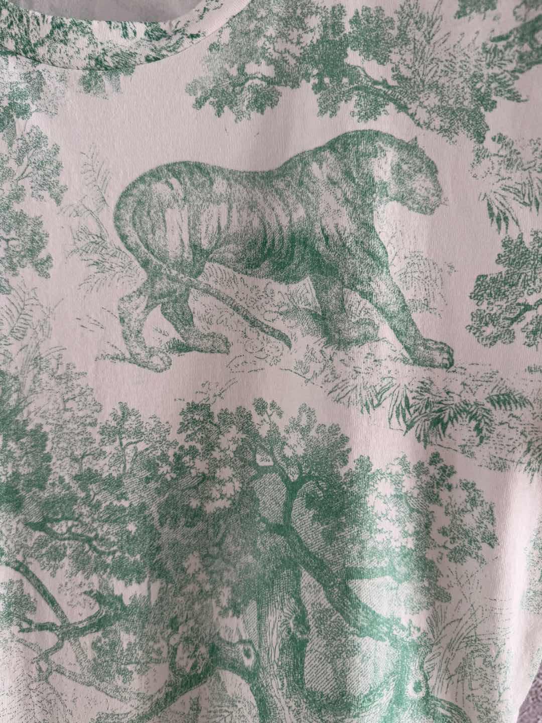 CD Animal T-shirt Green Cotton Linen