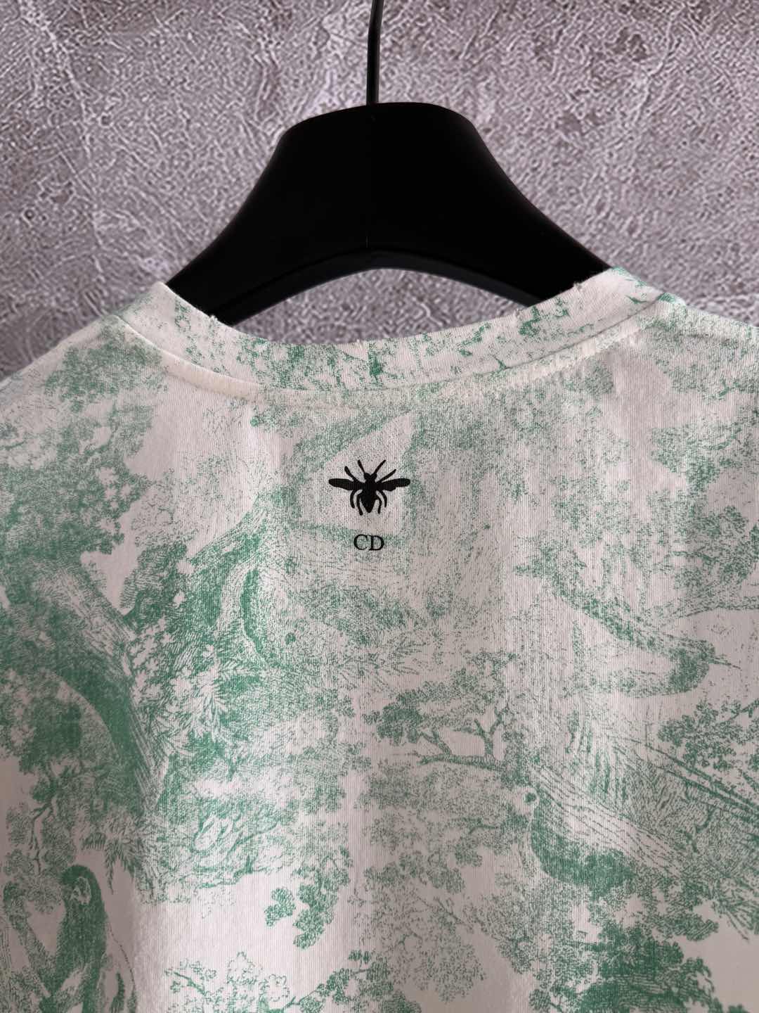 CD Animal T-shirt Green Cotton Linen