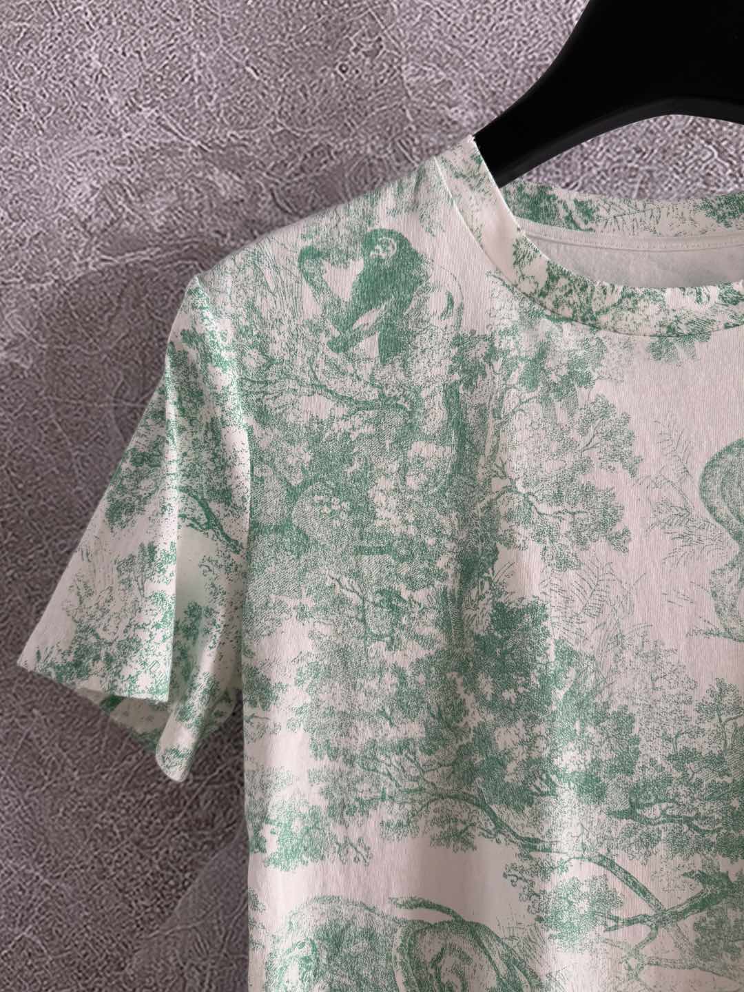 CD Animal T-shirt Green Cotton Linen