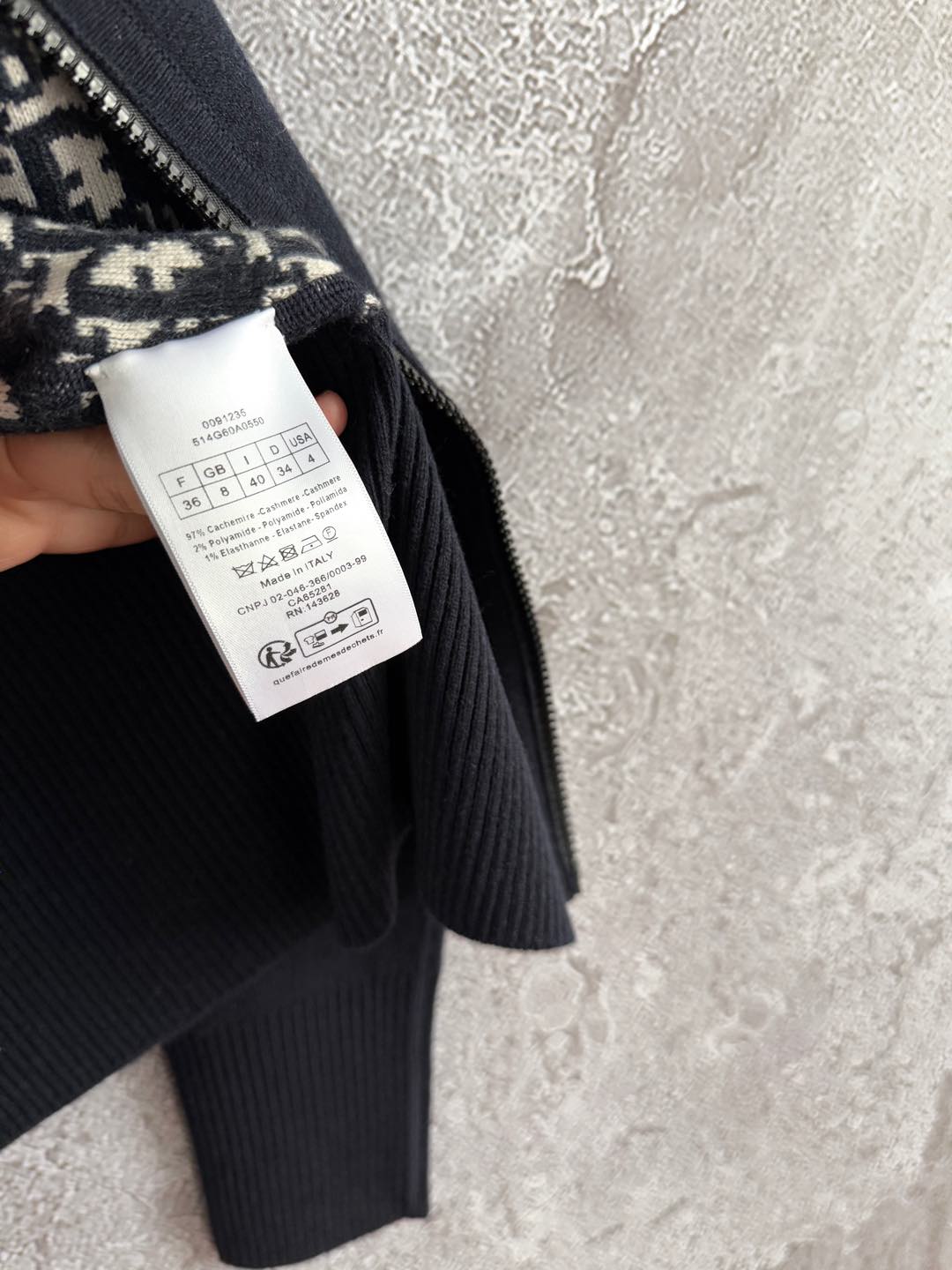 CD Double-sided Hooded Cardigan Black Cashmere