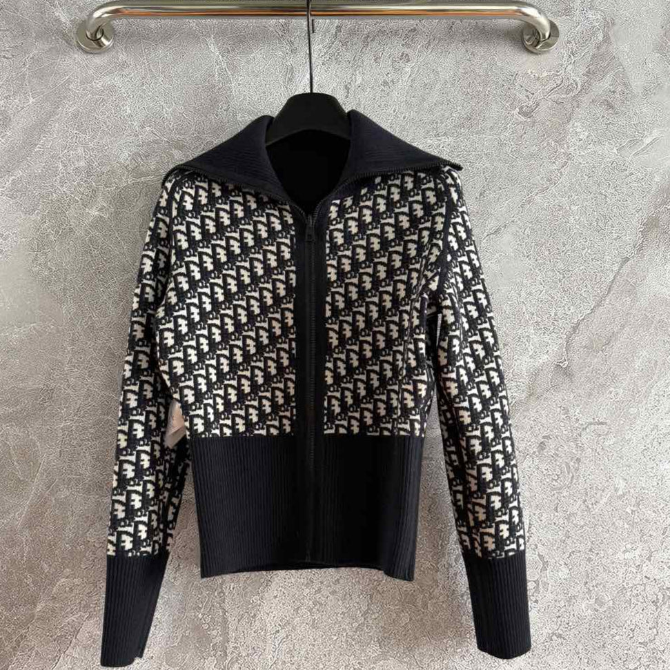 CD Double-sided Hooded Cardigan Black Cashmere