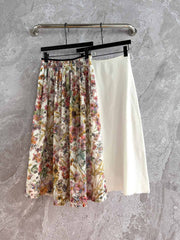 CD Colorful Floral Skirt Multicolor Cotton