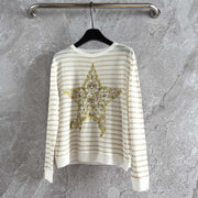 CD Lucky Star Gilded Sweater Beige Yellow Linen Viscose