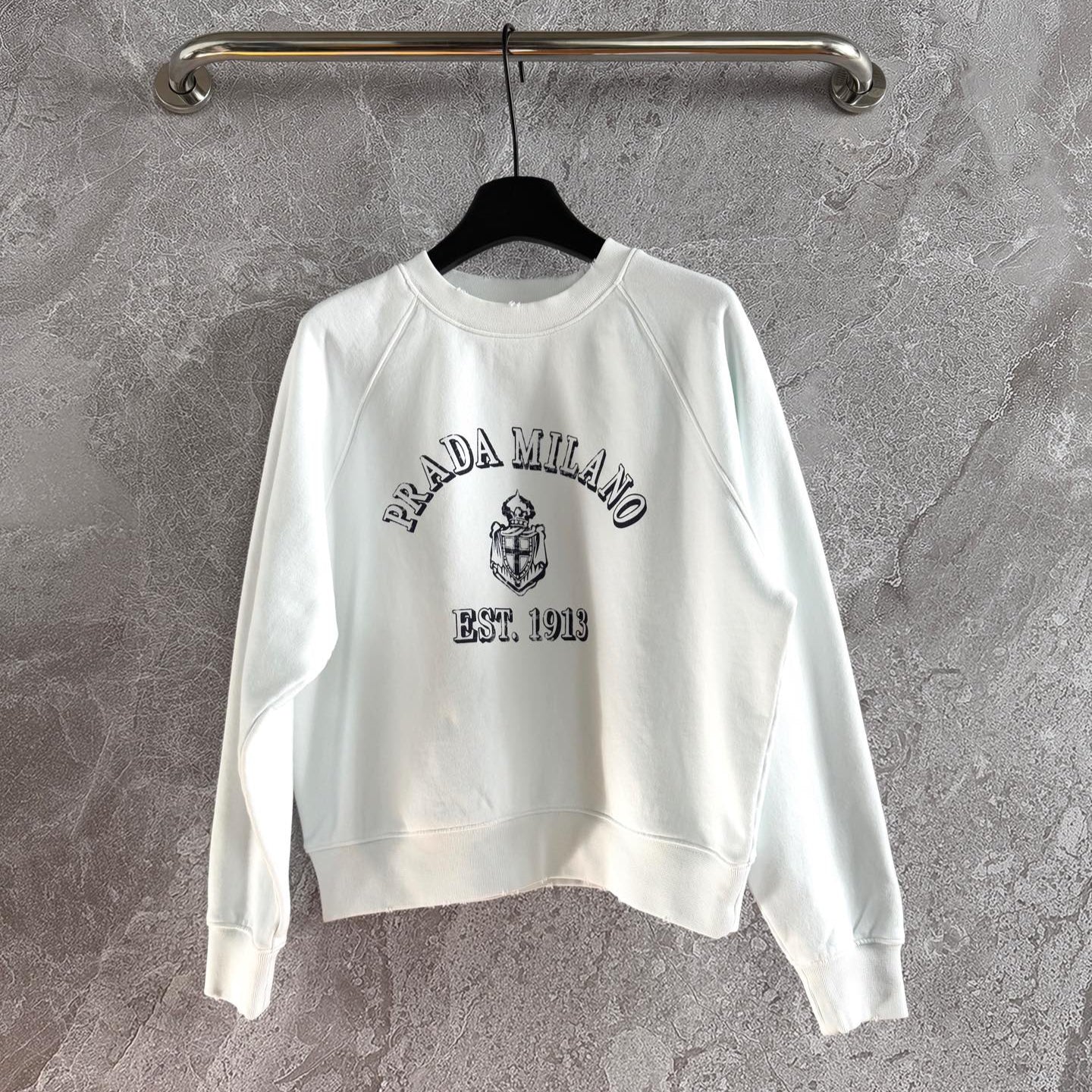 Prada “PRADA MILANO EST. 1913” Sweatshirt White Cotton