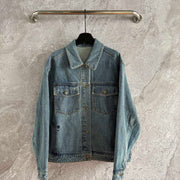 CD Lion Denim Jacket Blue Cotton