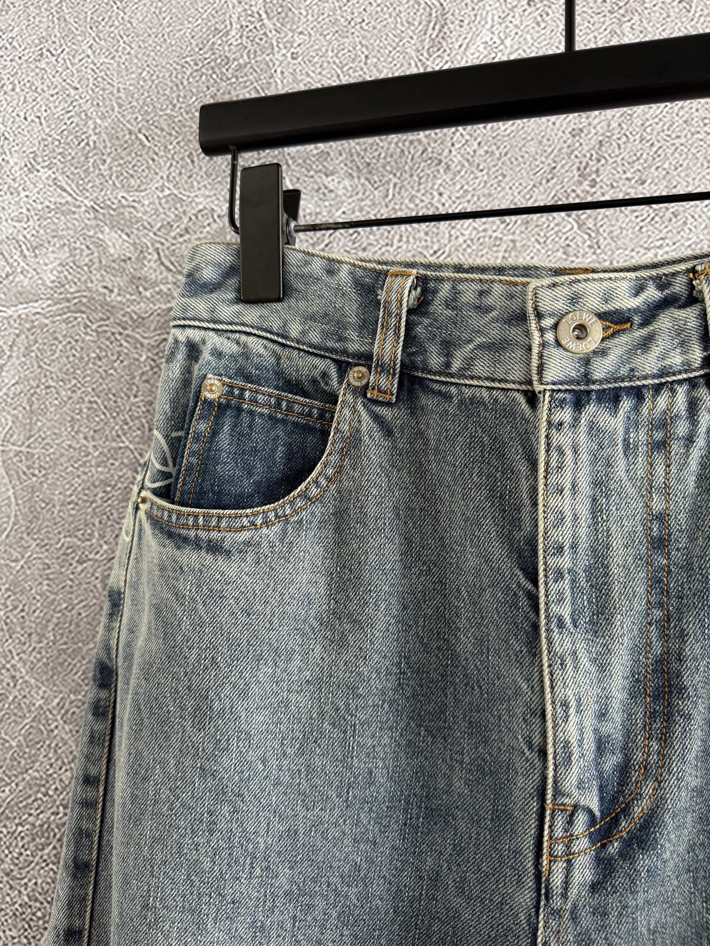 Loewe Waist-burnt  Jeans Blue Cotton