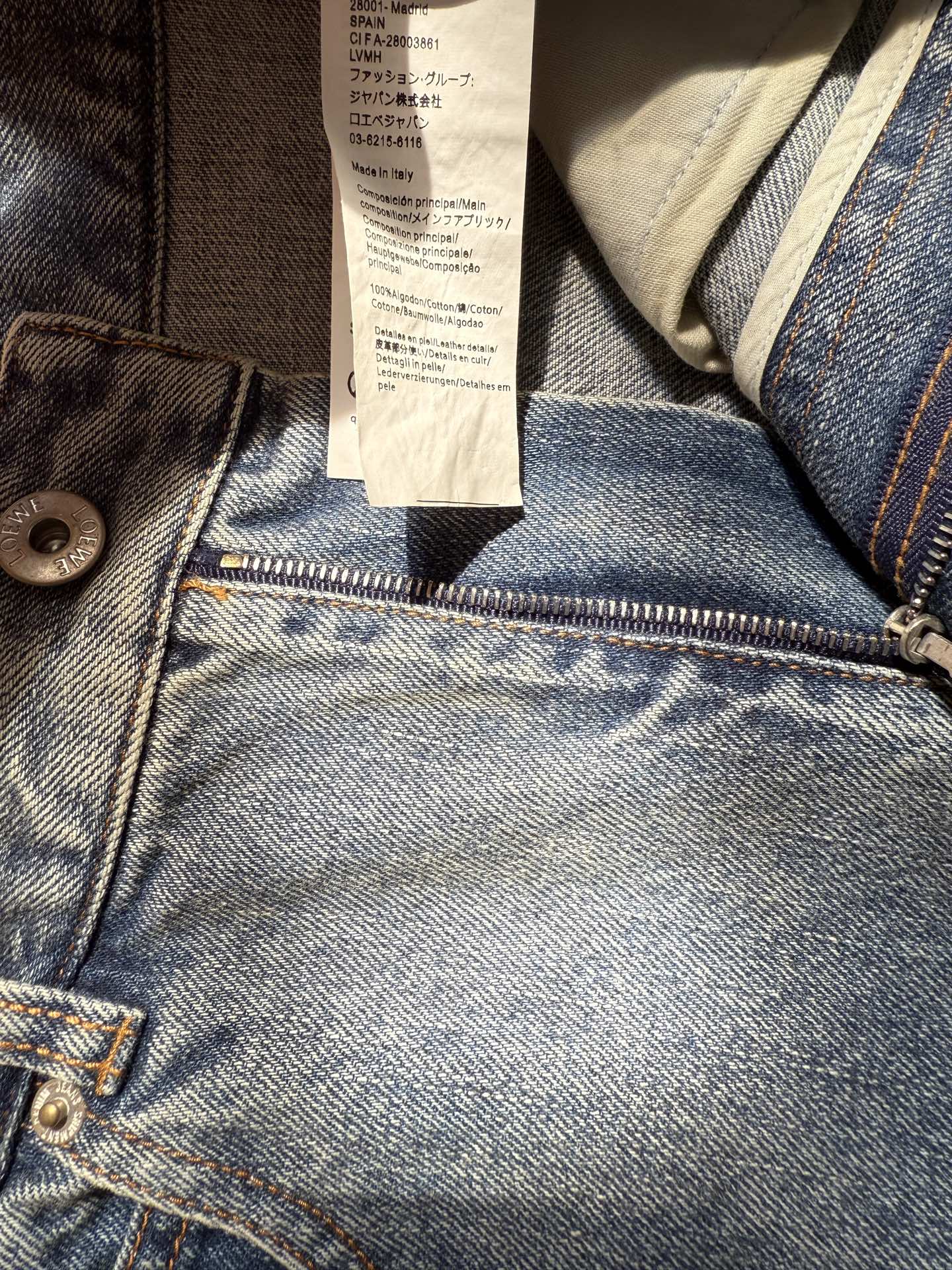 Loewe Waist-burnt  Jeans Blue Cotton